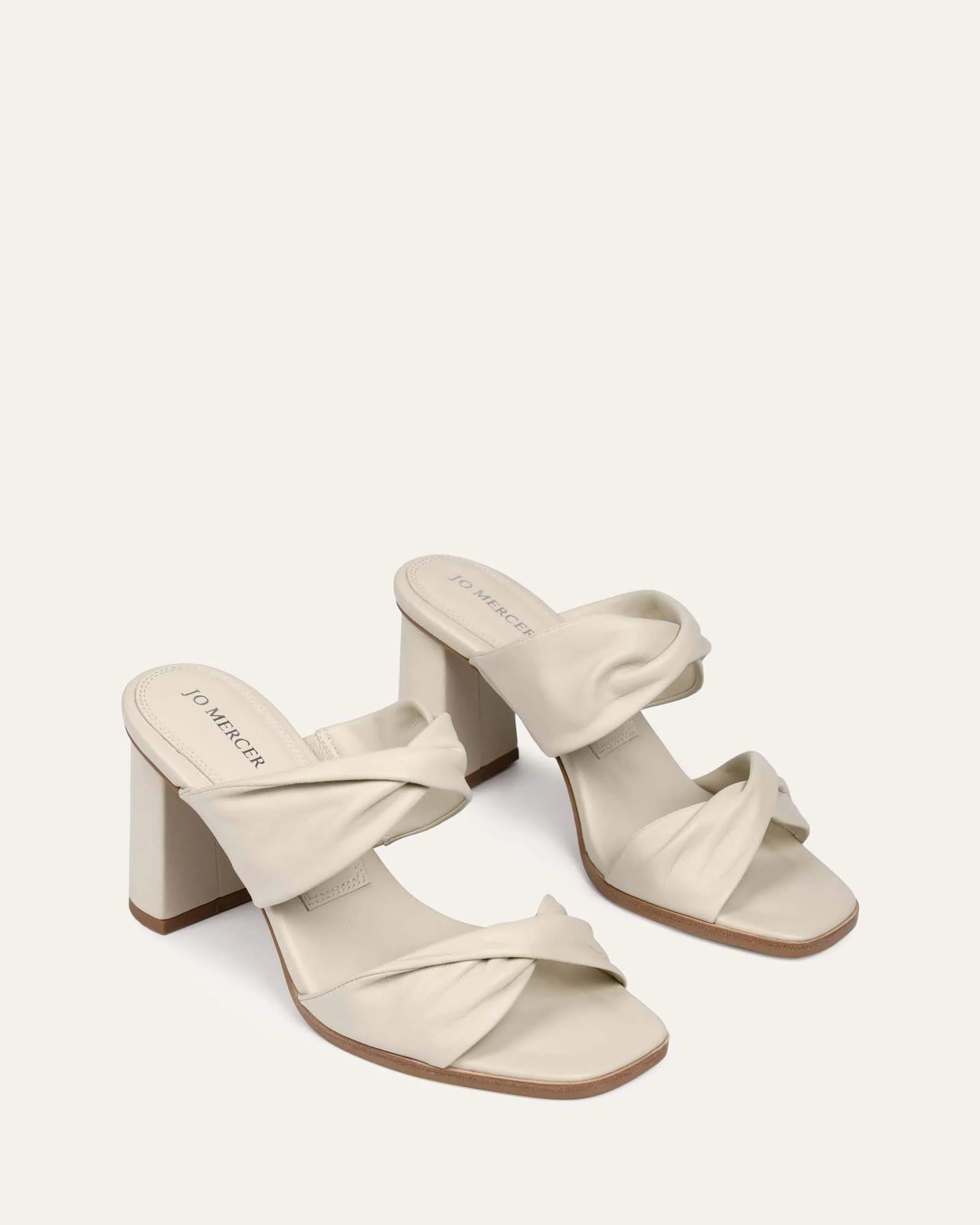 CAYLIE HIGH HEEL SANDALS BONE LEATHER - Image 3