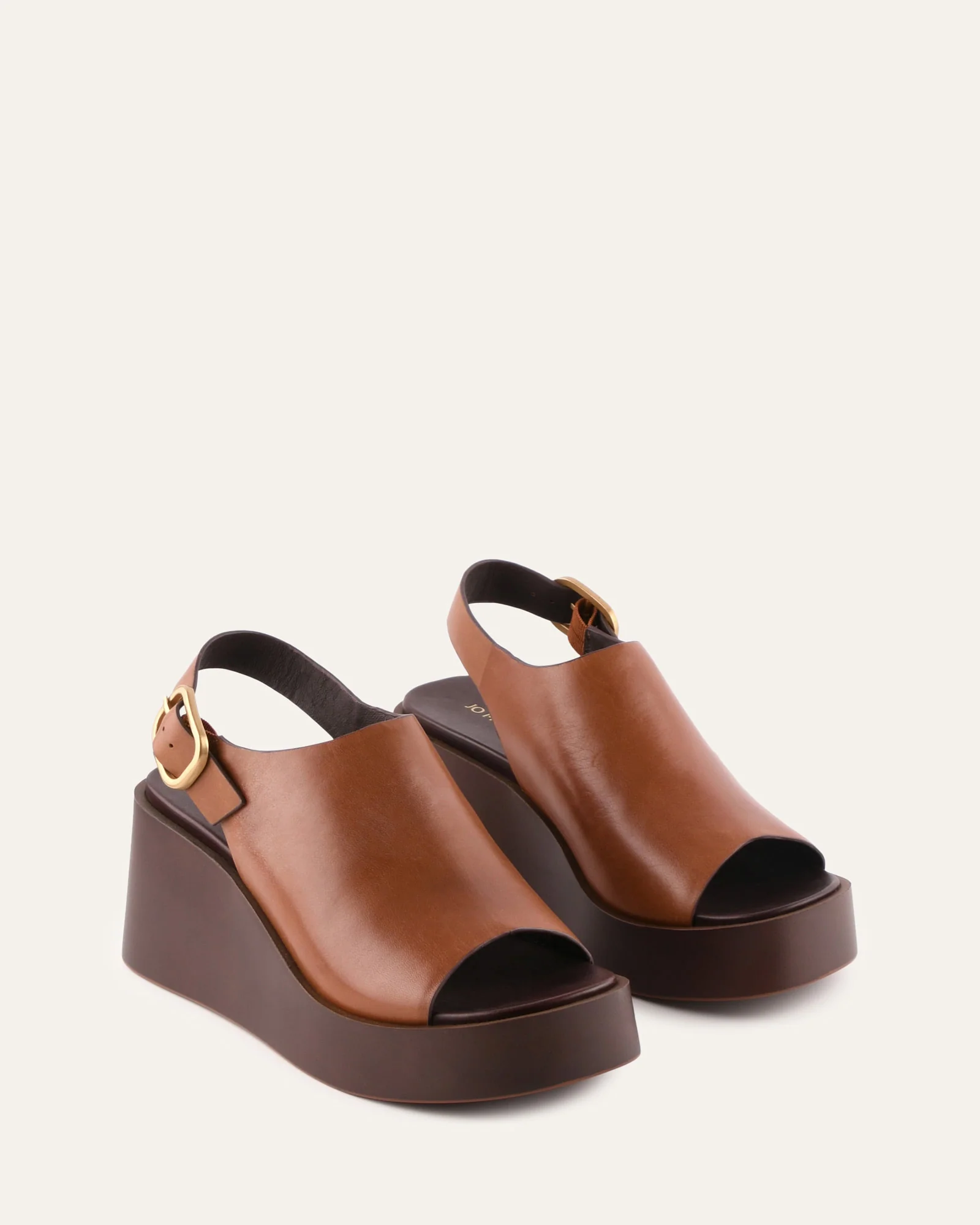 CHERRY MID WEDGE SANDALS BRANDY LEATHER - Image 3