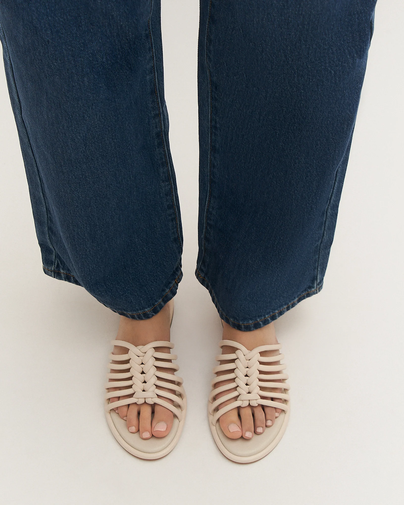 CHIA FLAT SANDALS OFF WHITE LEATHER - Image 2