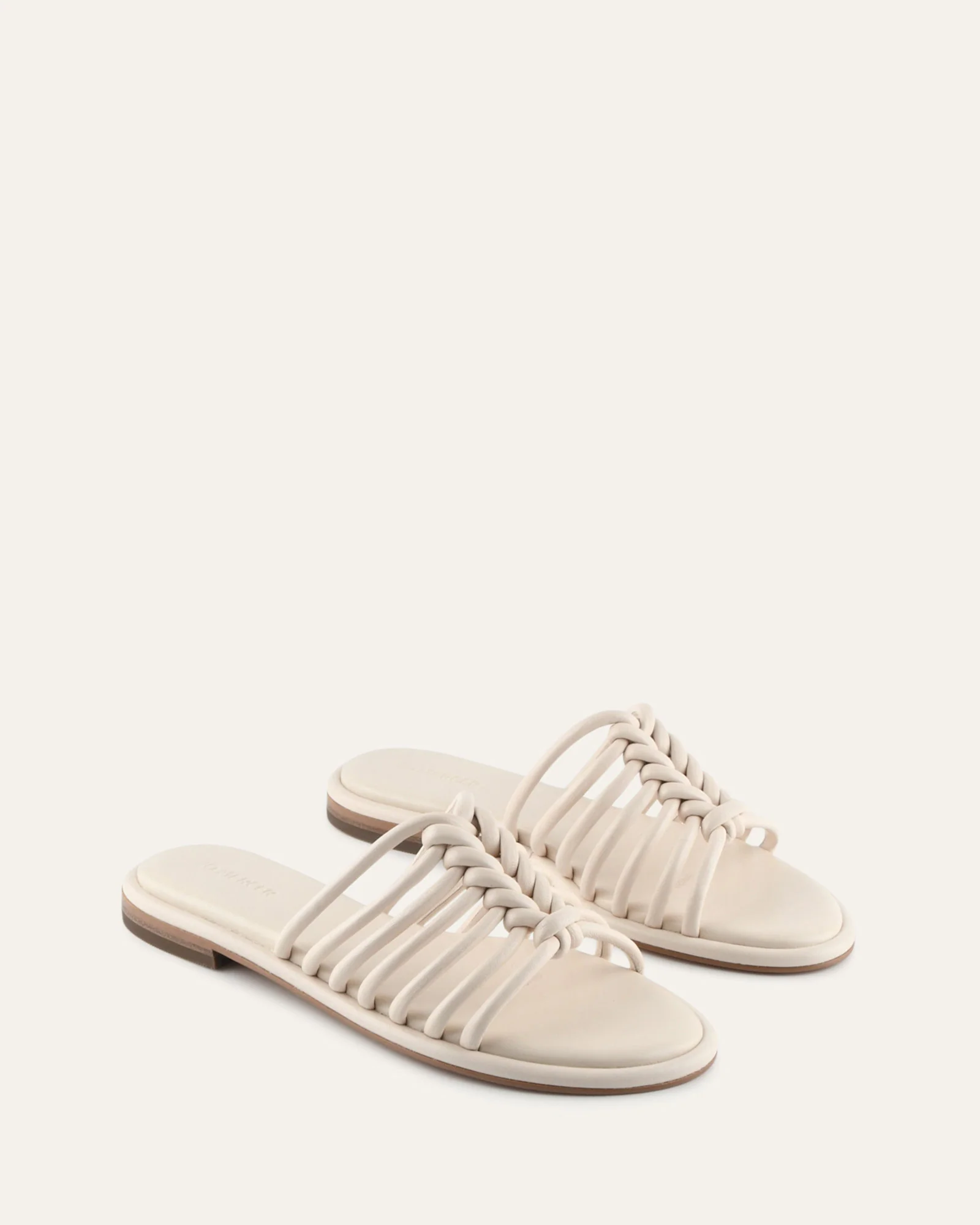 CHIA FLAT SANDALS OFF WHITE LEATHER - Image 3