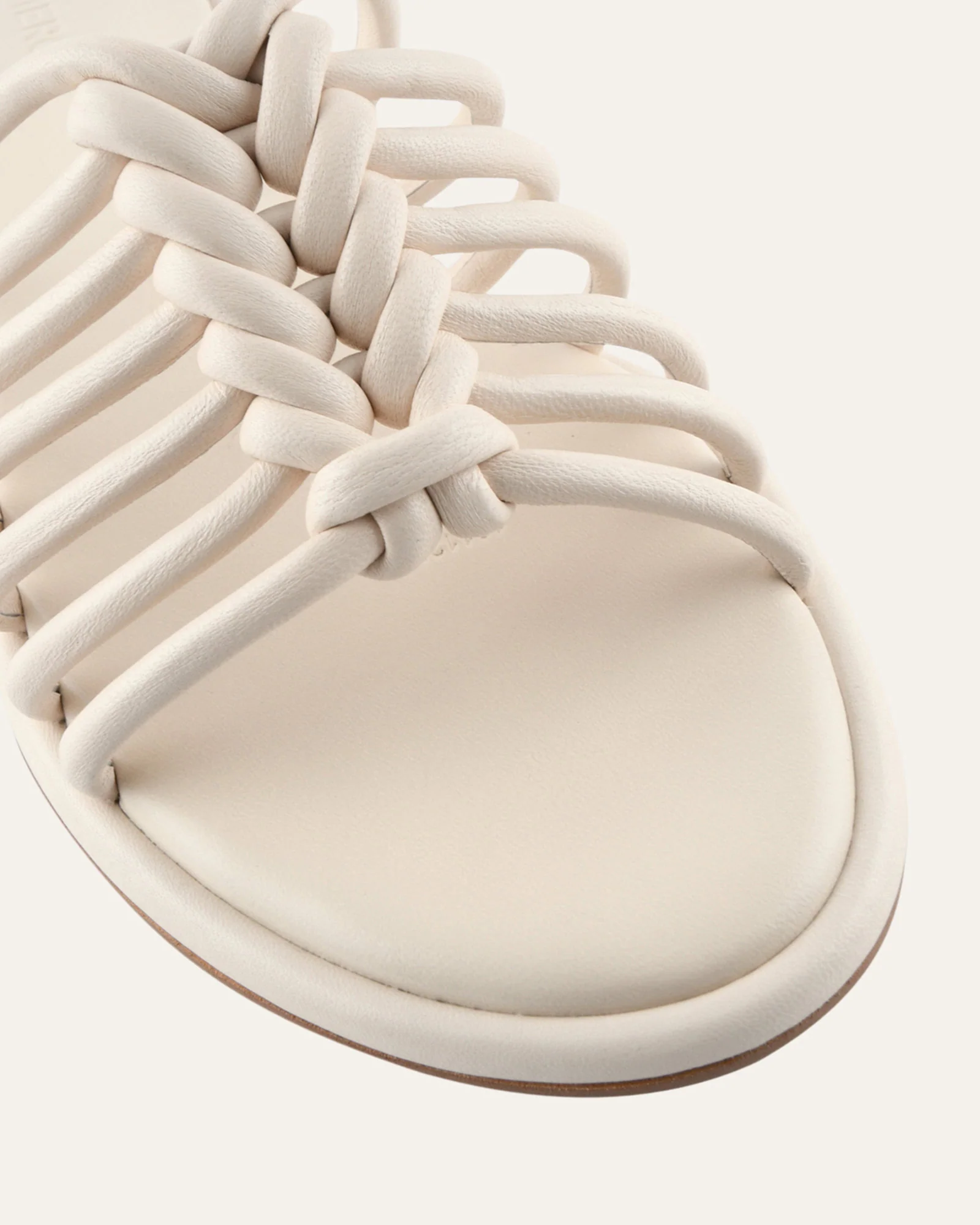CHIA FLAT SANDALS OFF WHITE LEATHER - Image 4