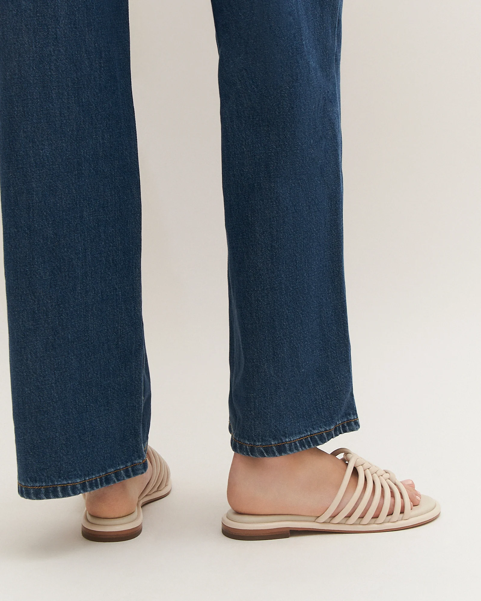 CHIA FLAT SANDALS OFF WHITE LEATHER - Image 8