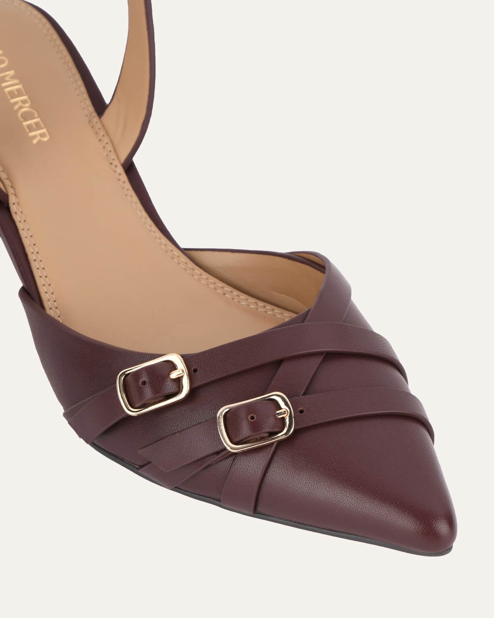 COBY LOW HEELS COCOA BROWN LEATHER - Image 4