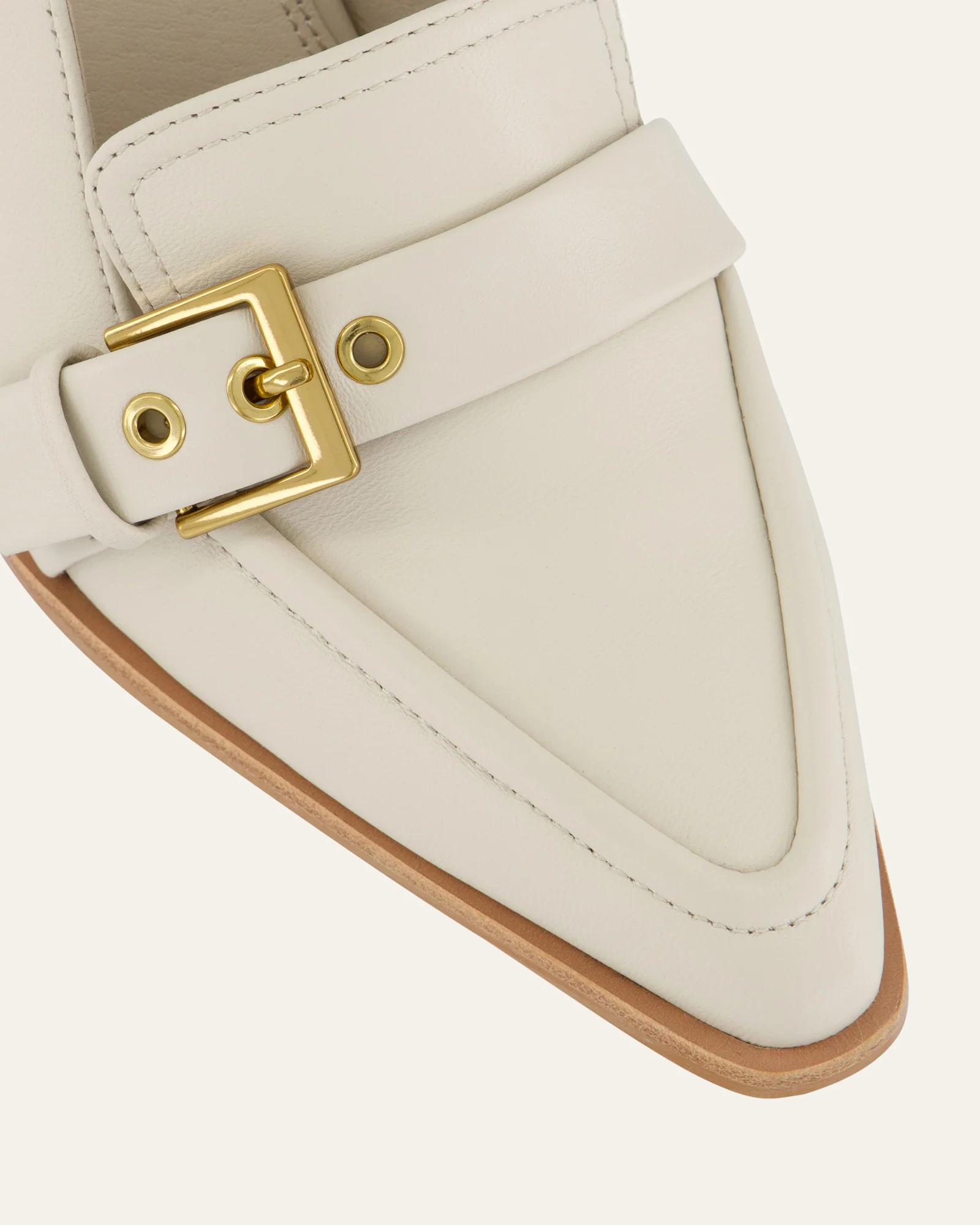 CODIE HIGH HEELS OFF WHITE LEATHER - Image 4