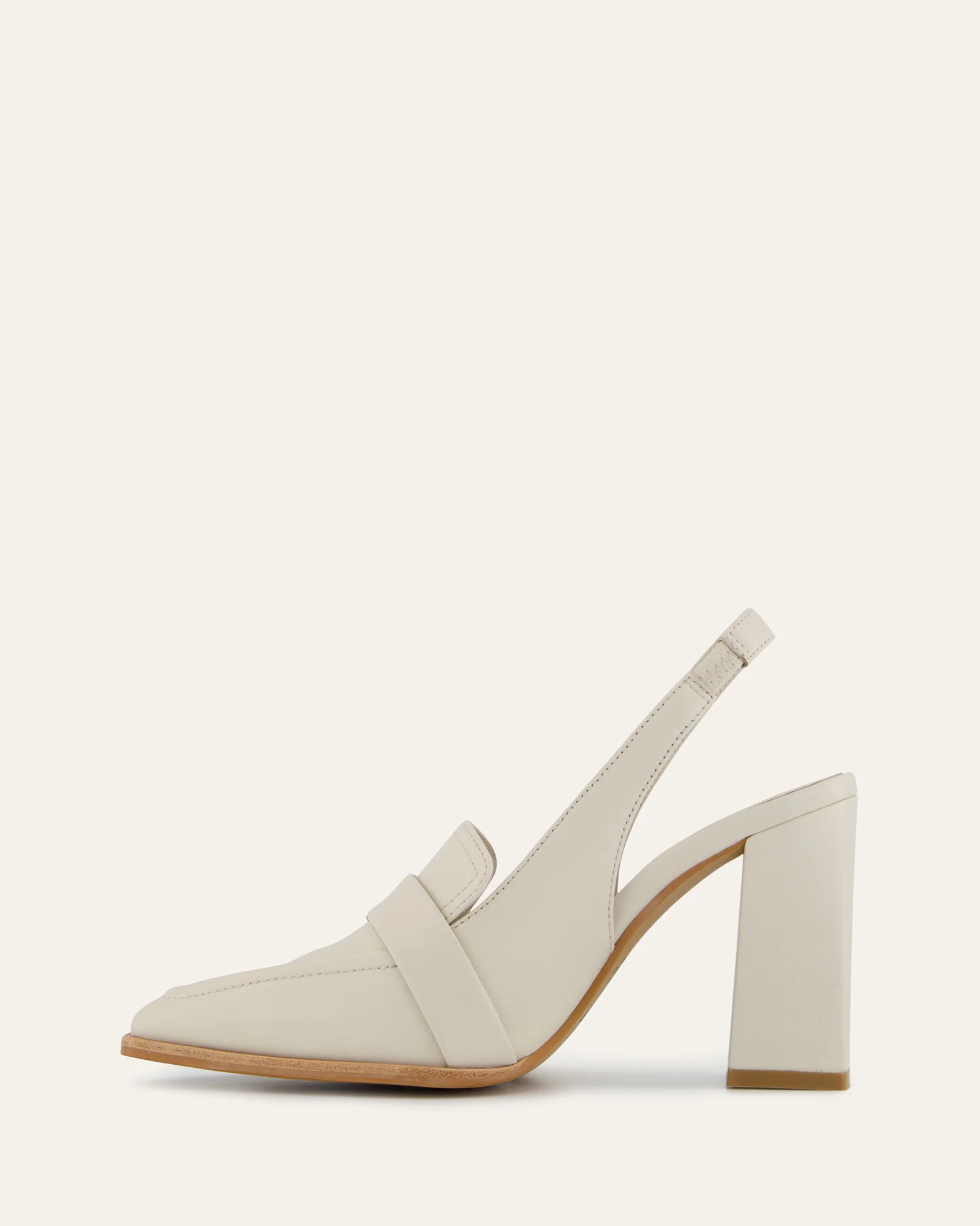 CODIE HIGH HEELS OFF WHITE LEATHER - Image 6