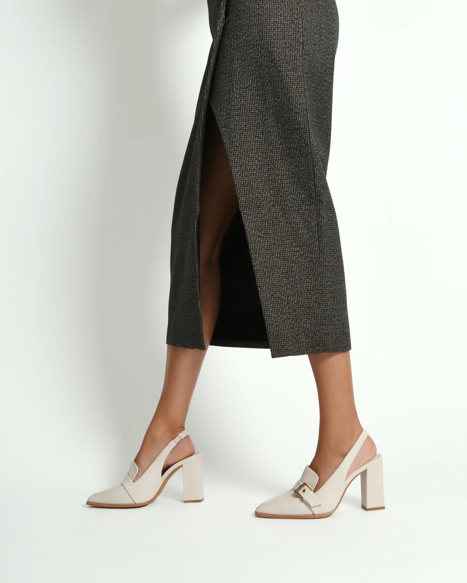 CODIE HIGH HEELS OFF WHITE LEATHER - Image 7