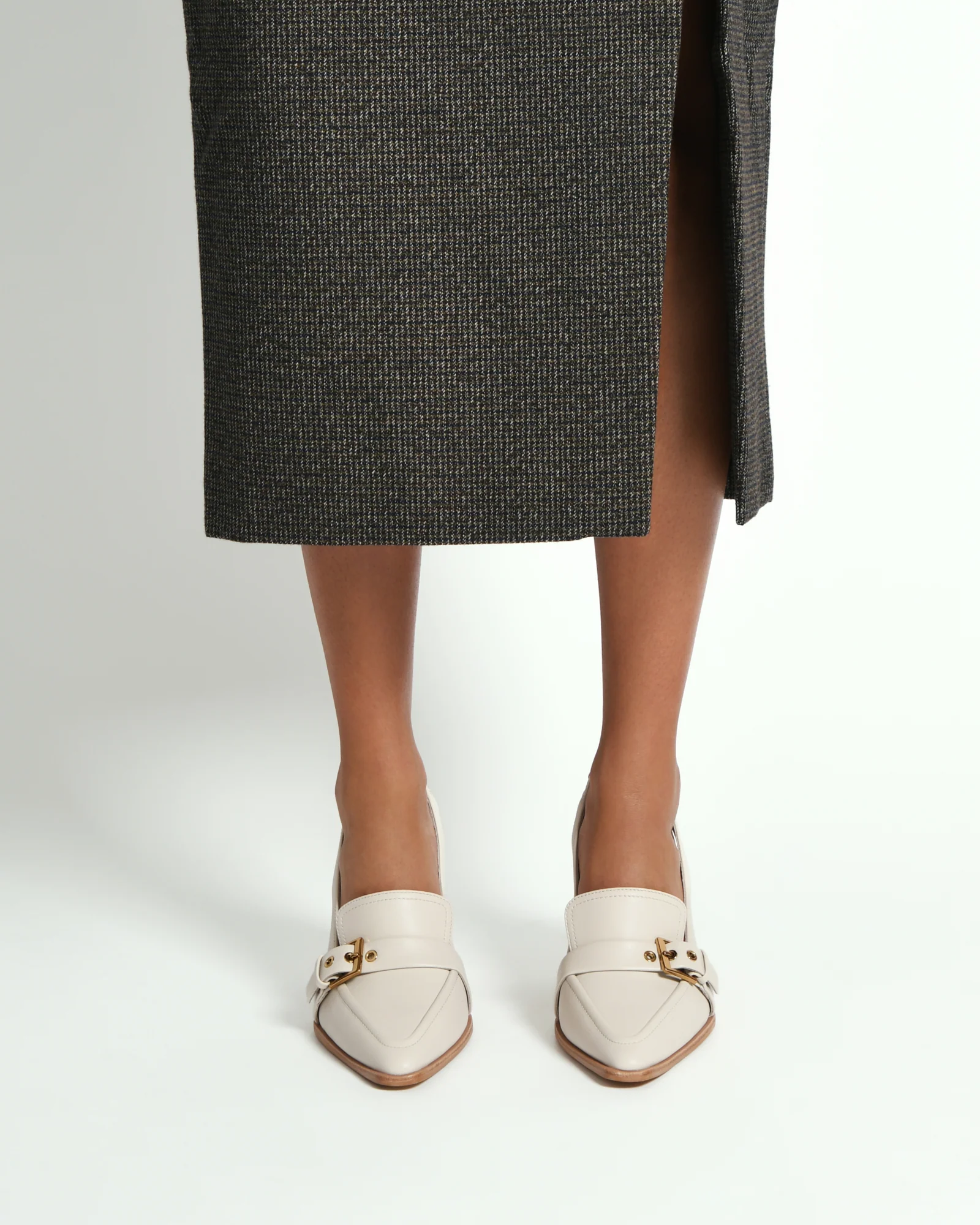 CODIE HIGH HEELS OFF WHITE LEATHER - Image 8