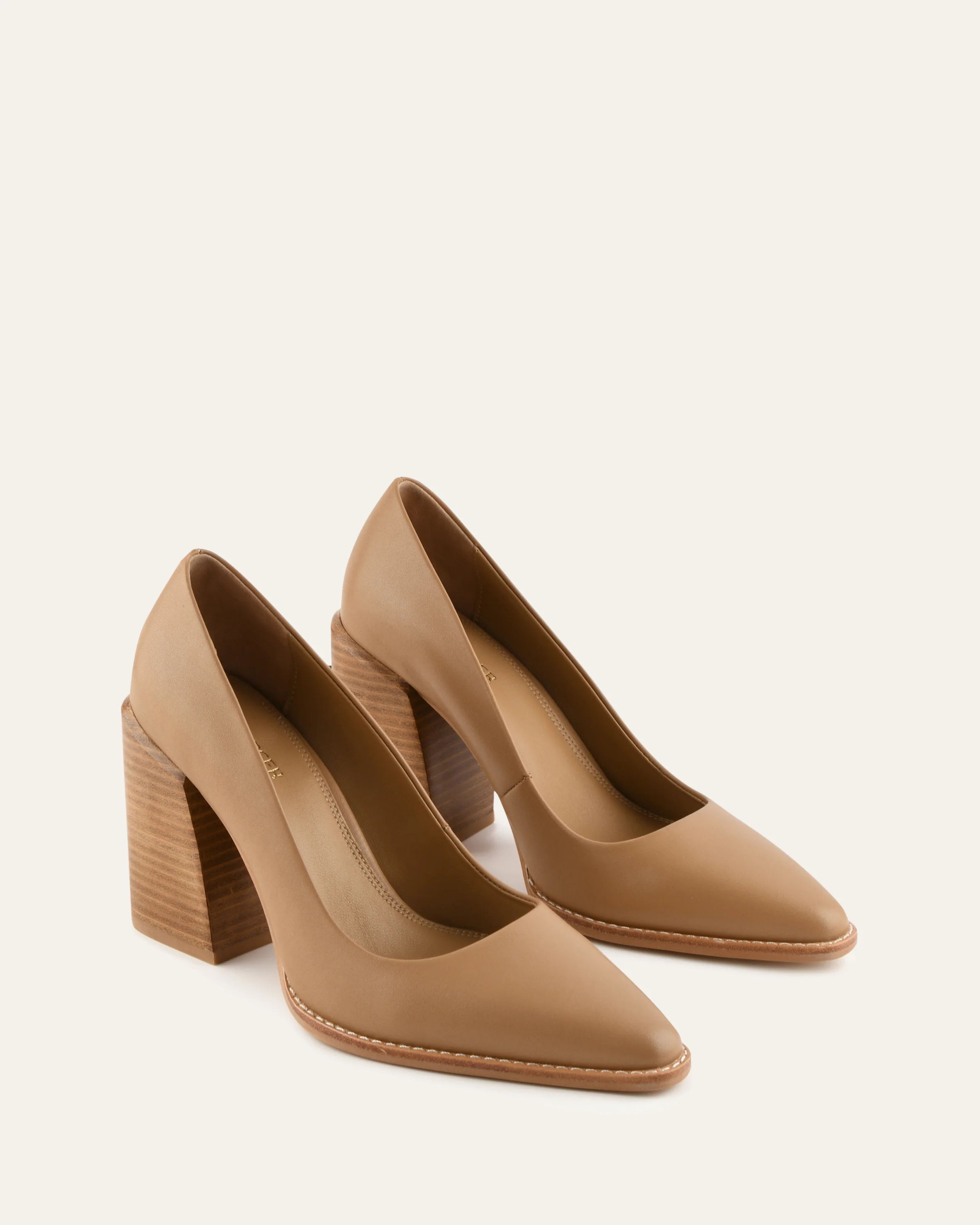 CORBYN HIGH HEELS TAN LEATHER - Image 2
