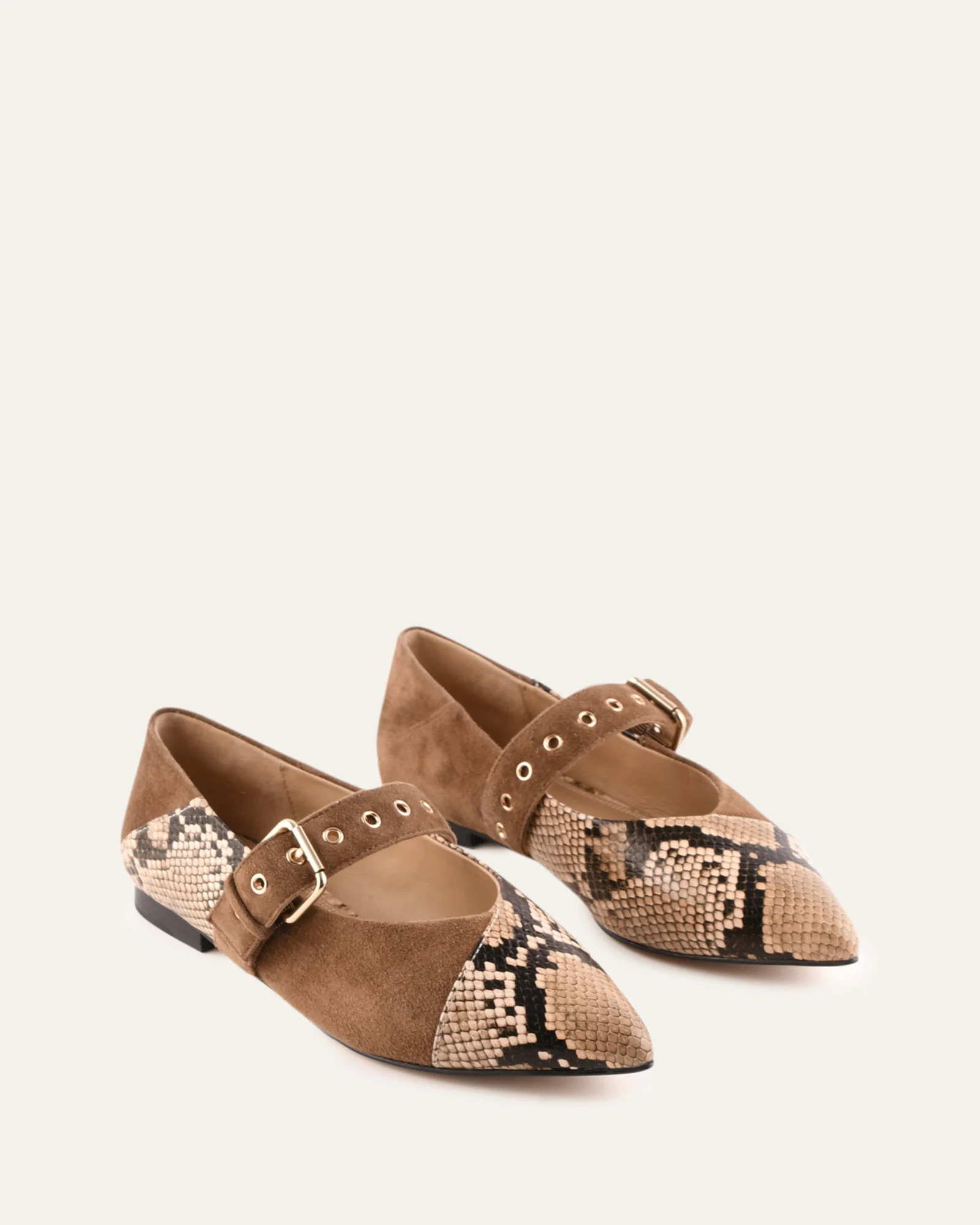 COSETTE DRESS FLATS BEIGE SNAKE MULTI - Image 3