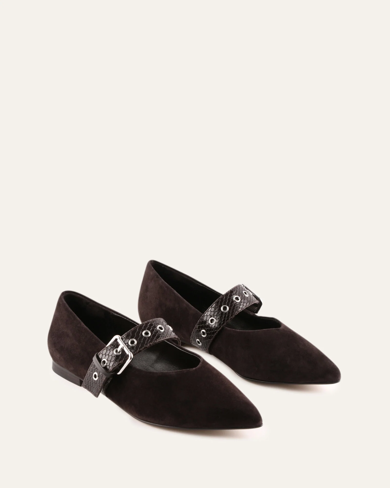 COSETTE DRESS FLATS BITTER CHOC SUEDE - Image 3