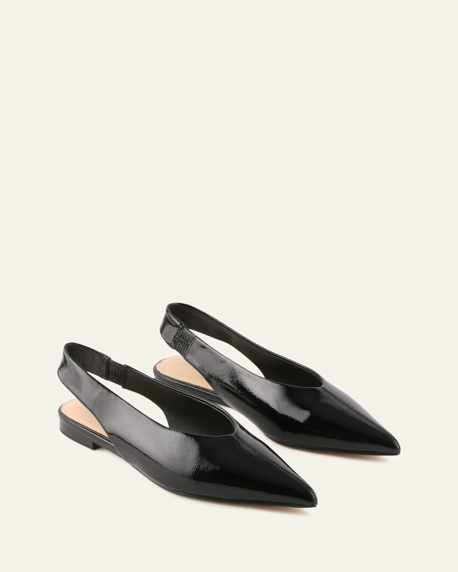 DAPHNE DRESS FLATS BLACK CRINKLE PATENT - Image 3