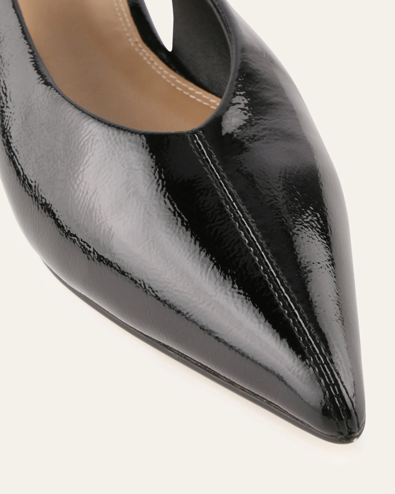 DAPHNE DRESS FLATS BLACK CRINKLE PATENT - Image 4