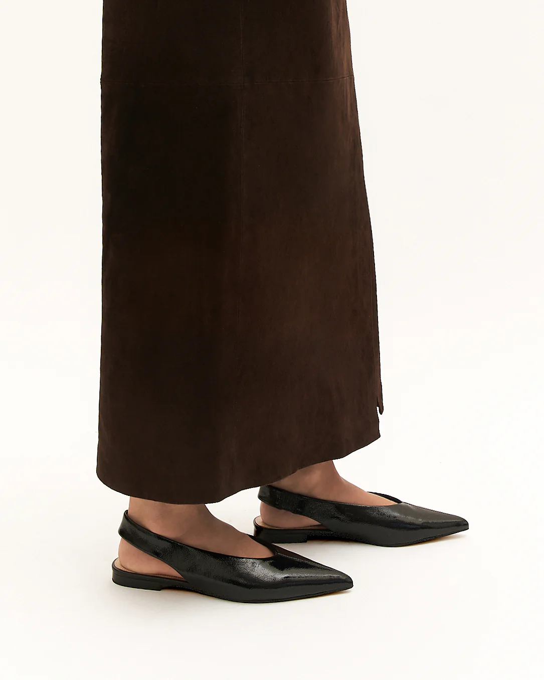 DAPHNE DRESS FLATS BLACK CRINKLE PATENT - Image 7