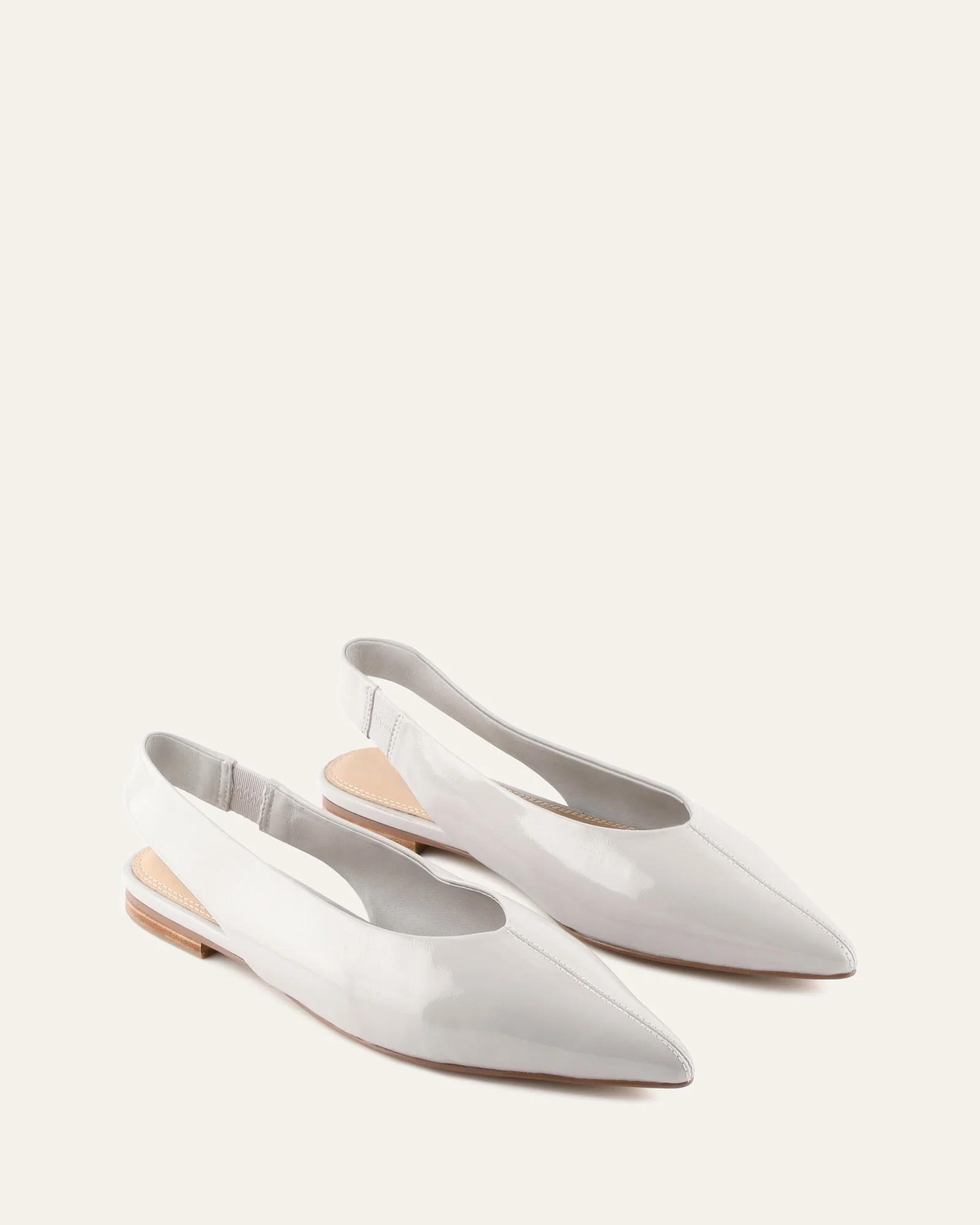 DAPHNE DRESS FLATS DOVE CRINKLE PATENT - Image 3