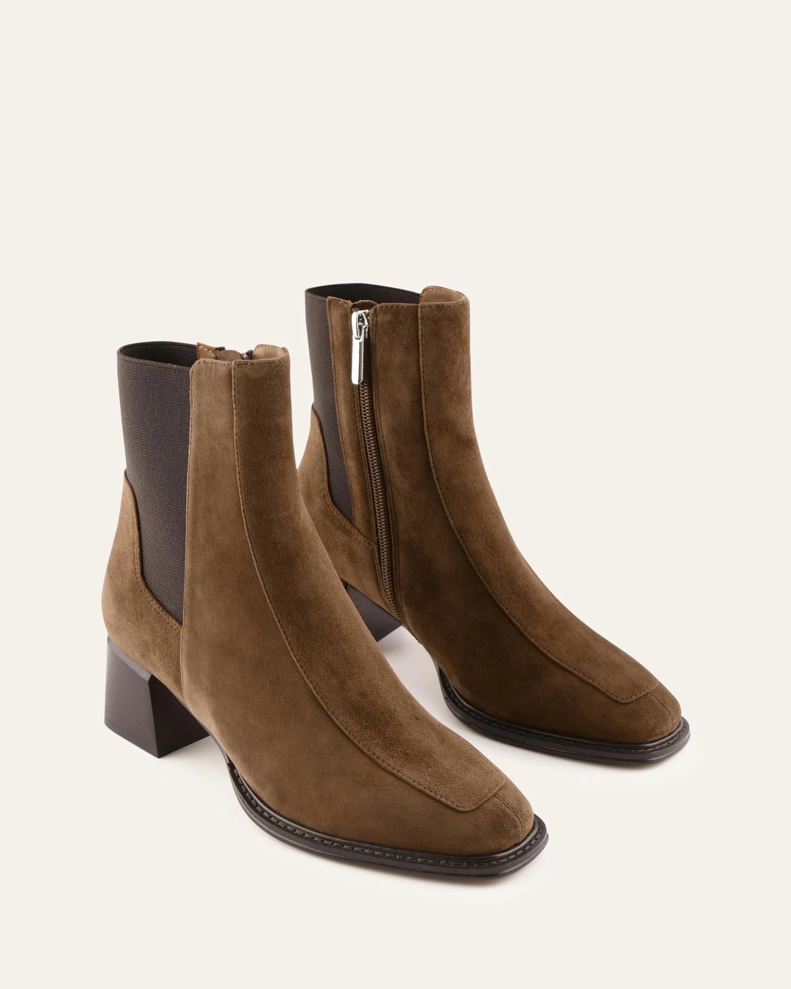 DARLA MID ANKLE BOOTS BARK SUEDE - Image 3