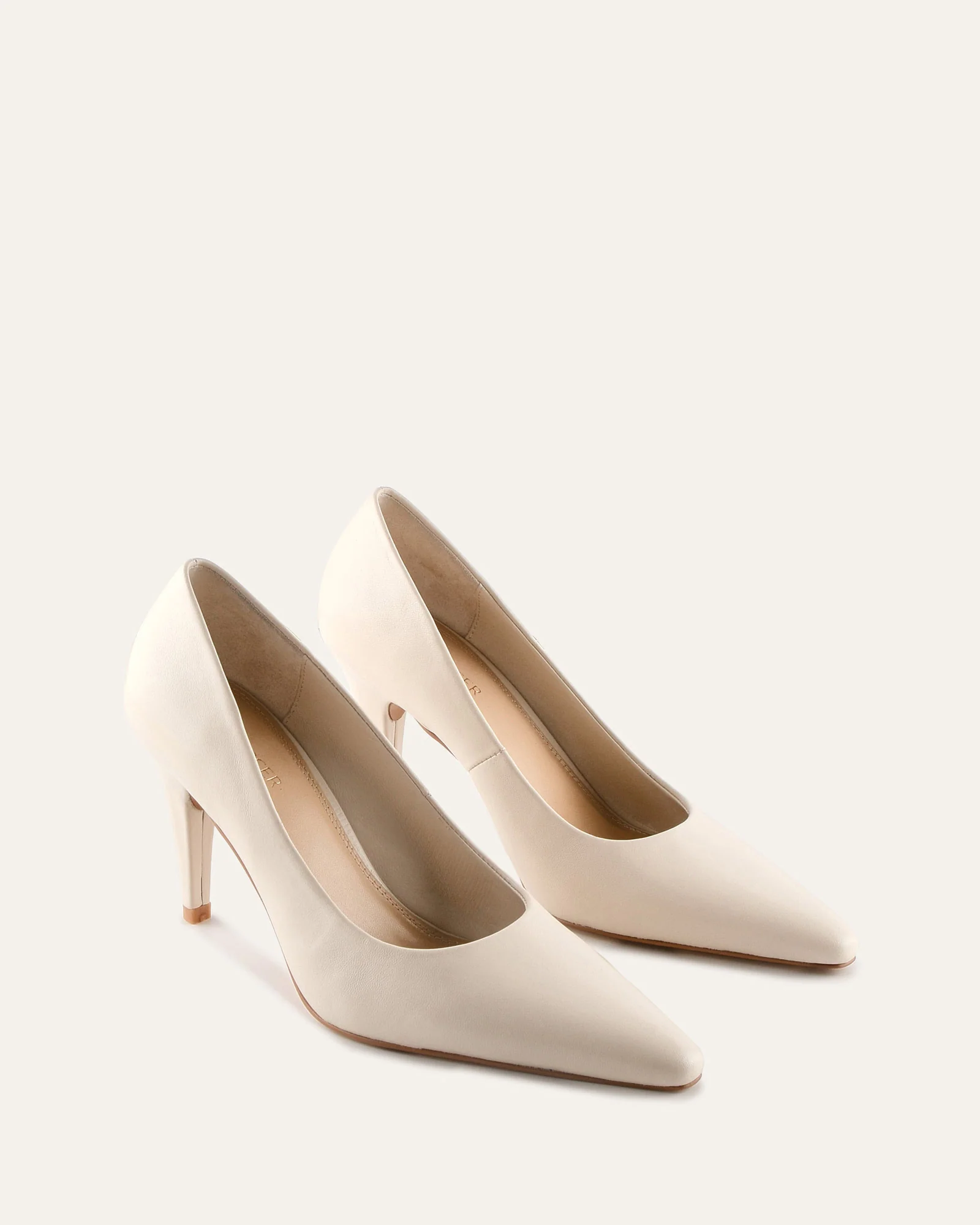DASH HIGH HEELS OFF WHITE LEATHER - Image 2