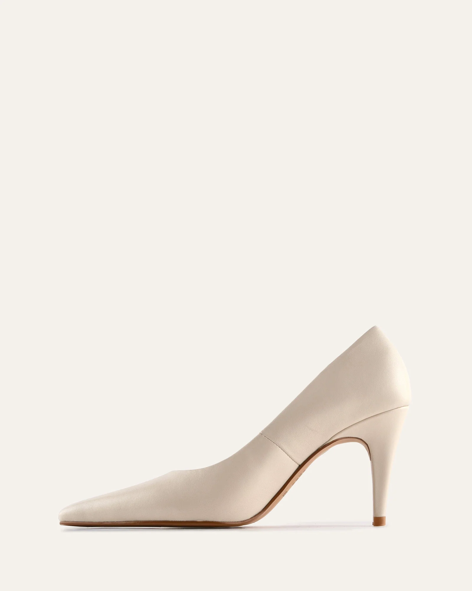DASH HIGH HEELS OFF WHITE LEATHER - Image 5