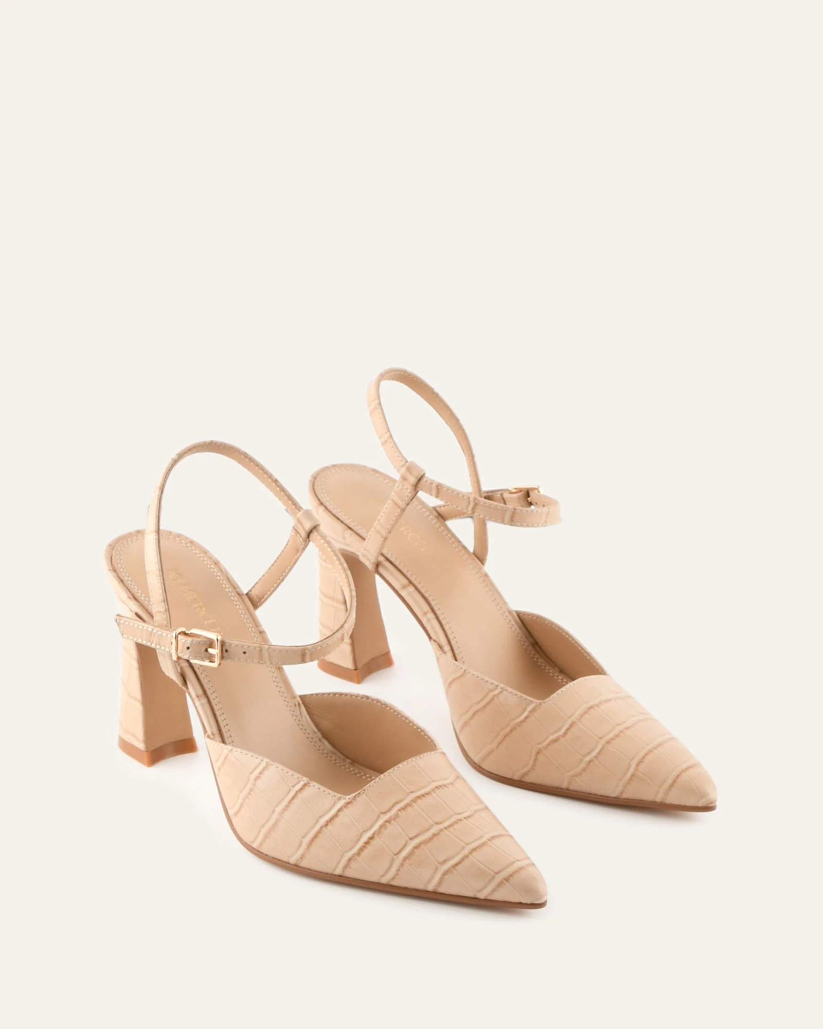 DAWN HIGH HEELS BEIGE CROC - Image 3