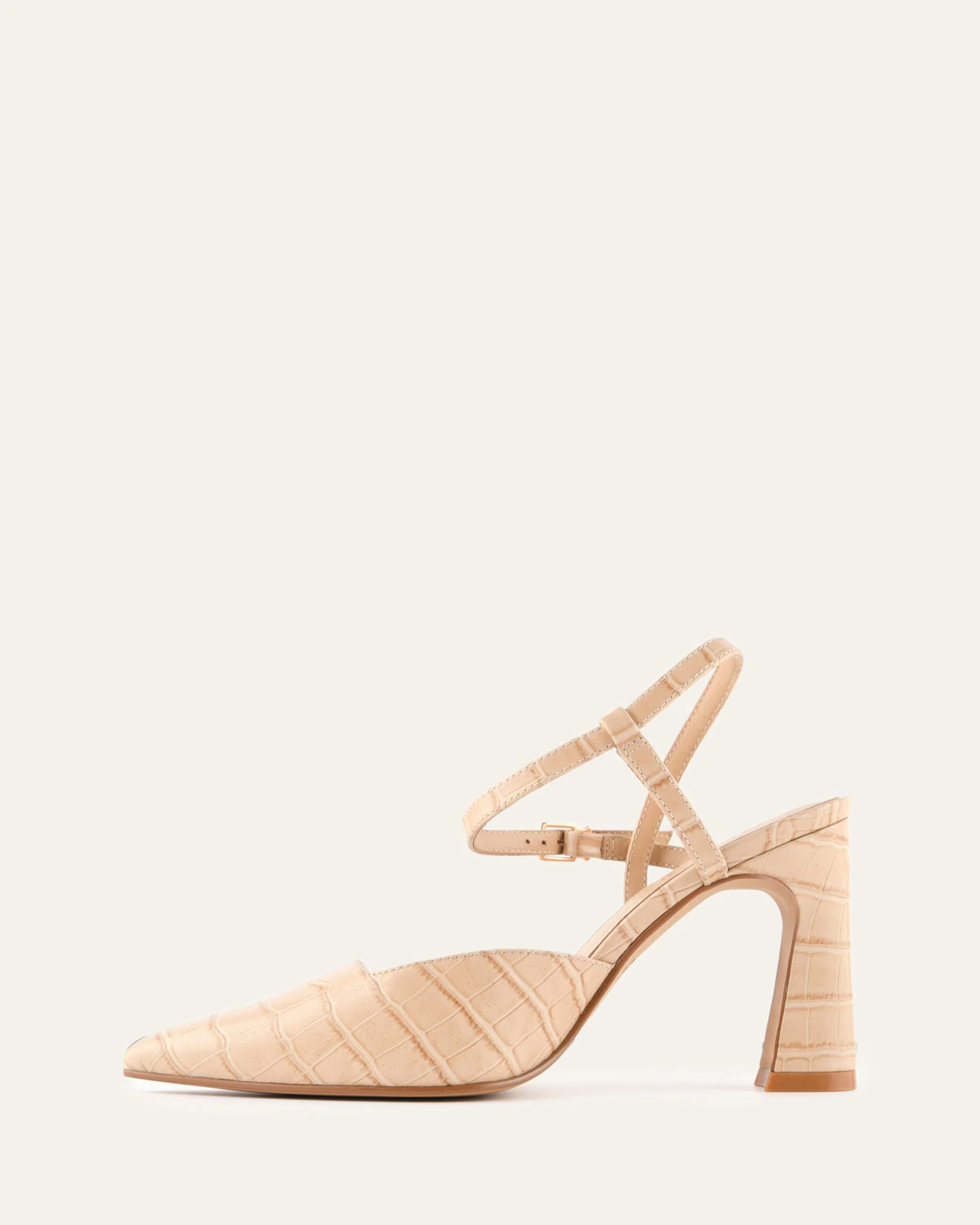 DAWN HIGH HEELS BEIGE CROC - Image 6