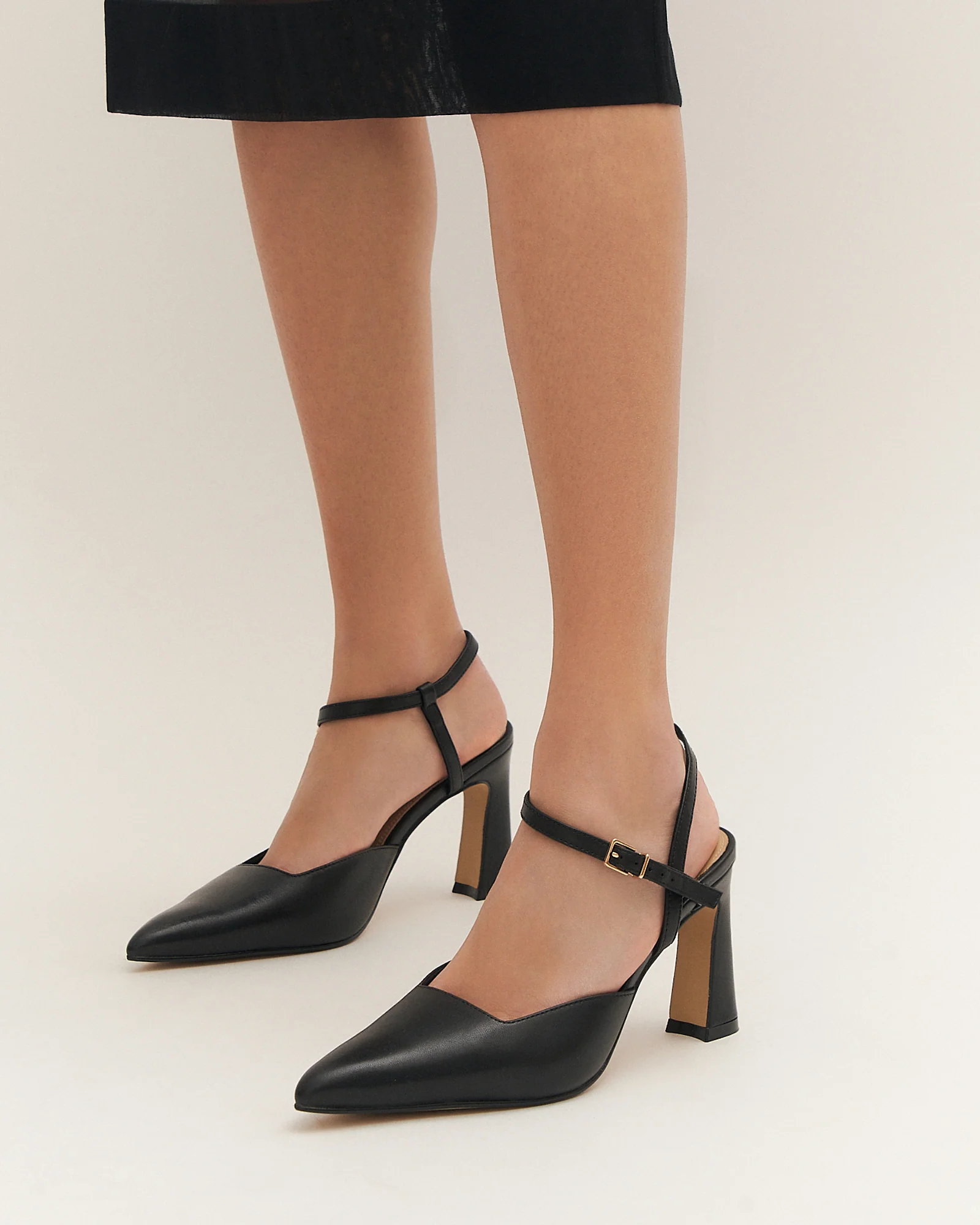 DAWN HIGH HEELS BLACK LEATHER - Image 2
