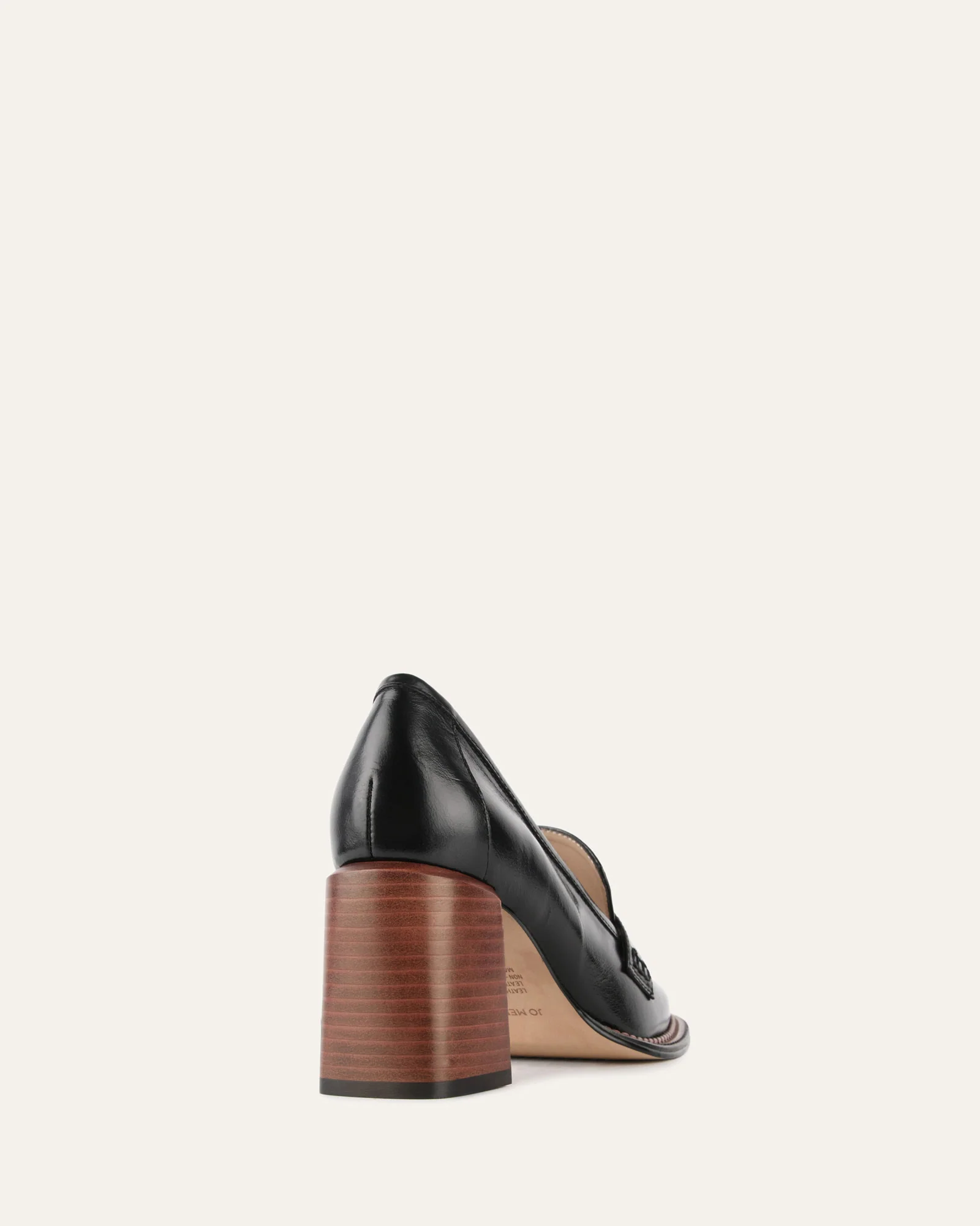 DELILAH MID HEEL LOAFERS BLACK LEATHER - Image 5