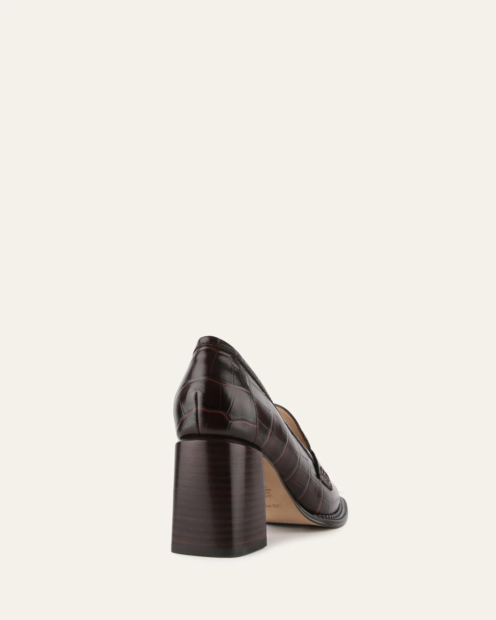DELILAH MID HEEL LOAFERS CHOCOLATE CROC - Image 5