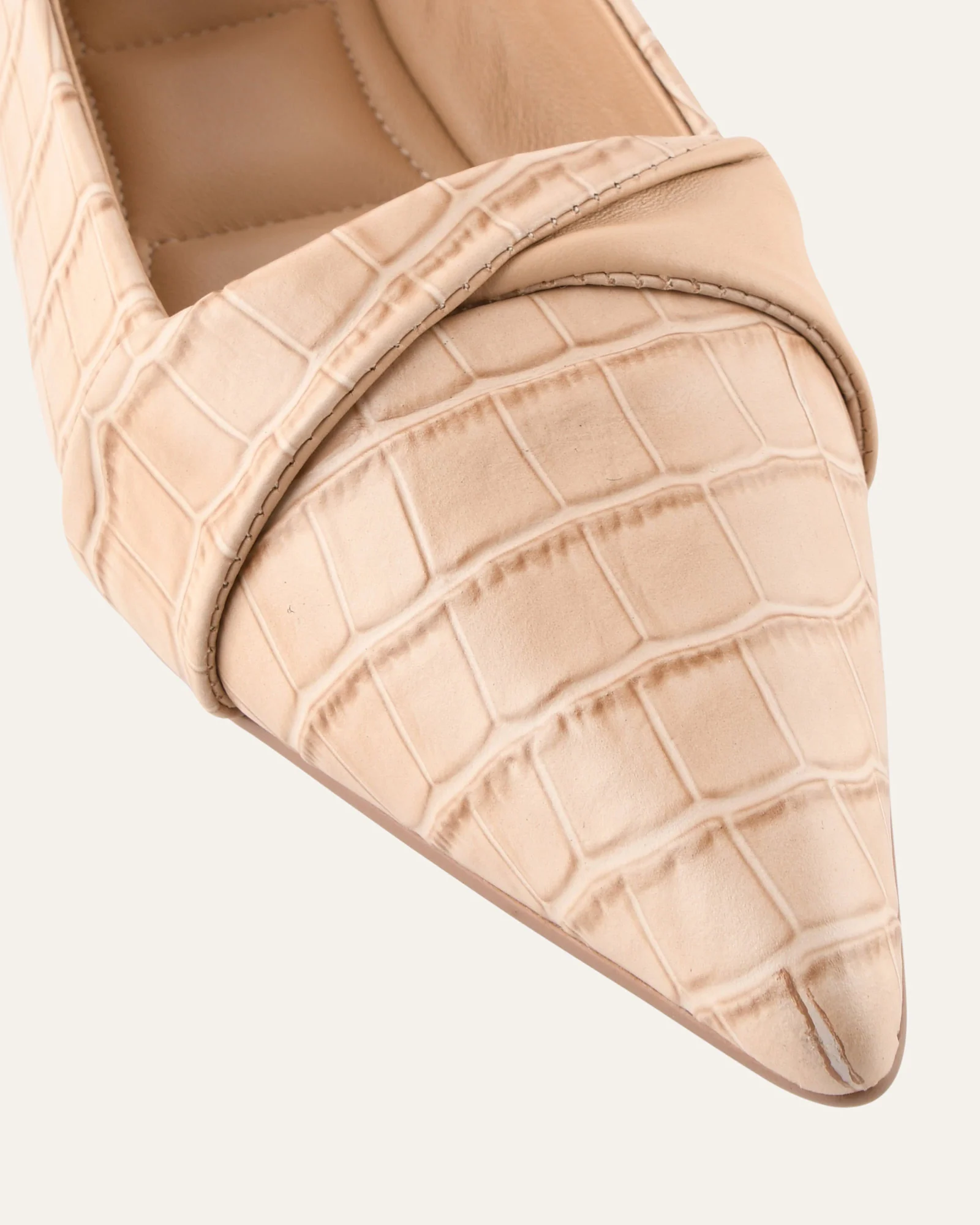 DEMETRI DRESS FLATS BEIGE CROC - Image 4
