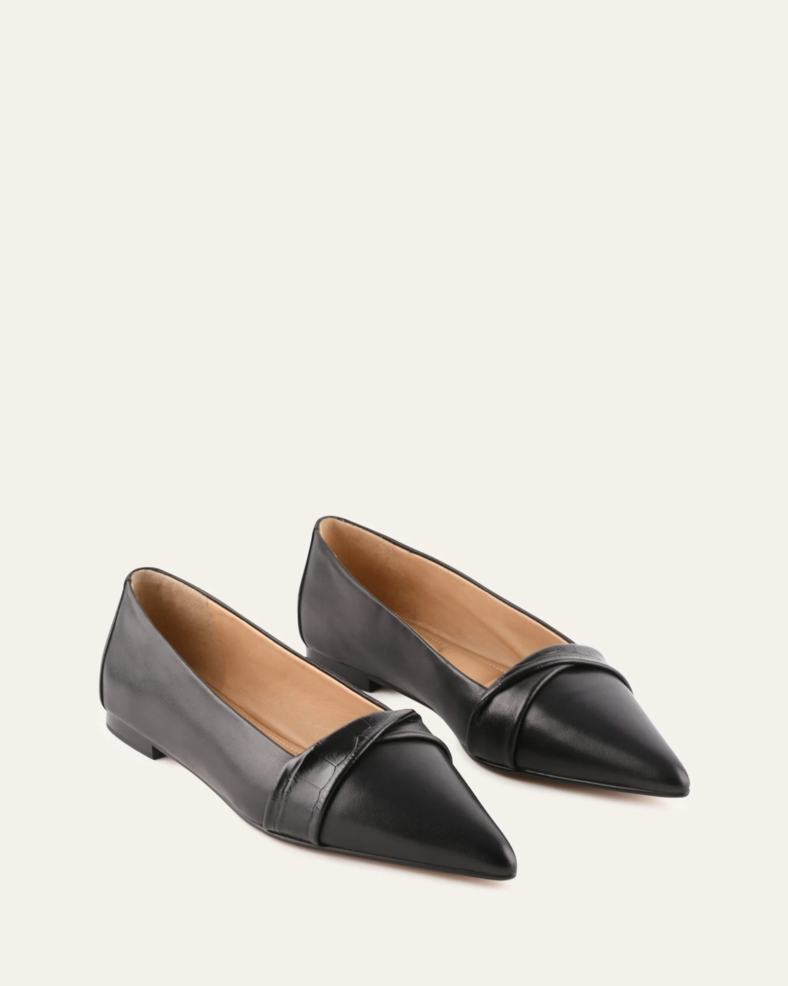 DEMETRI DRESS FLATS BLACK LEATHER - Image 3