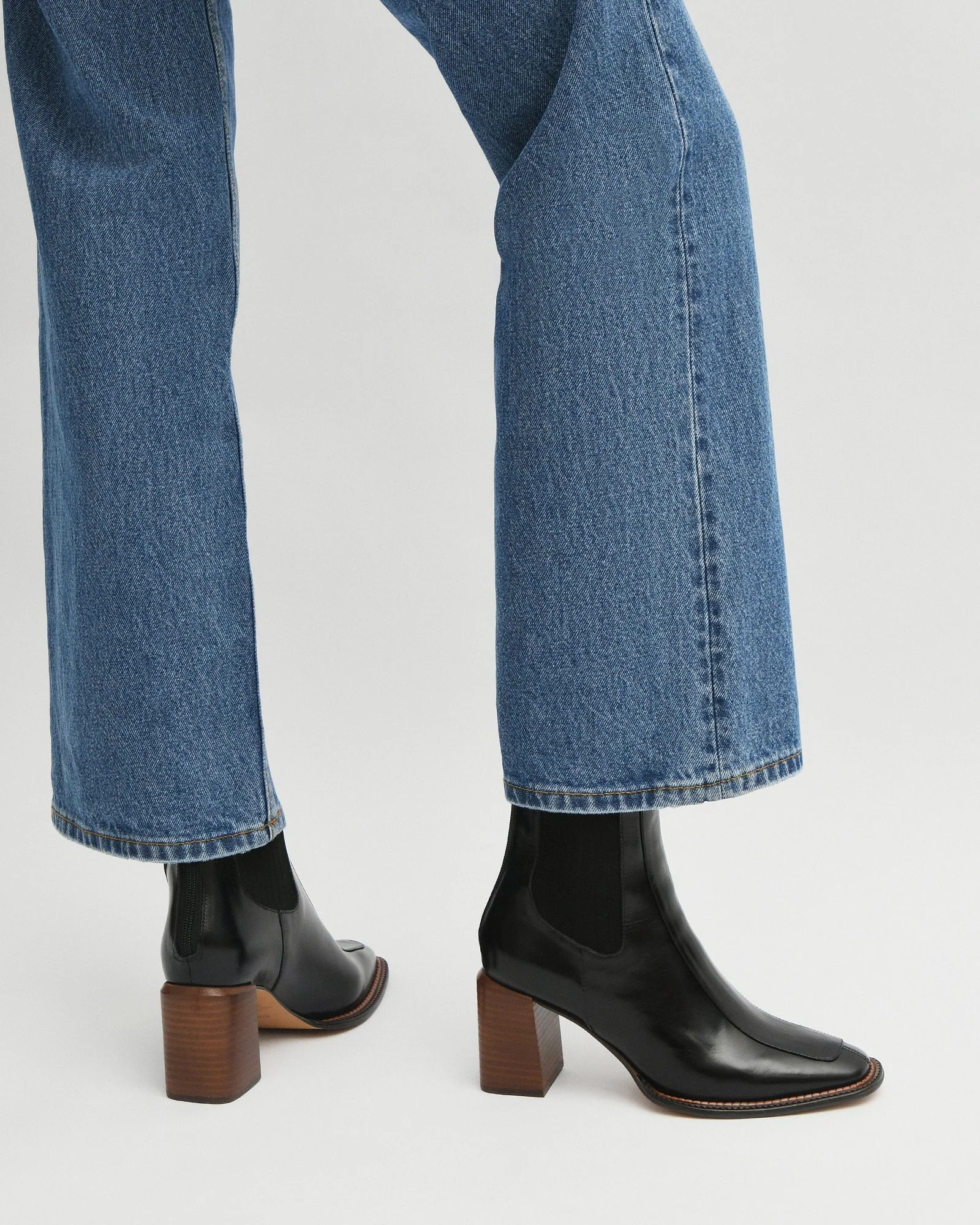 DEVINA MID ANKLE BOOTS BLACK LEATHER - Image 10