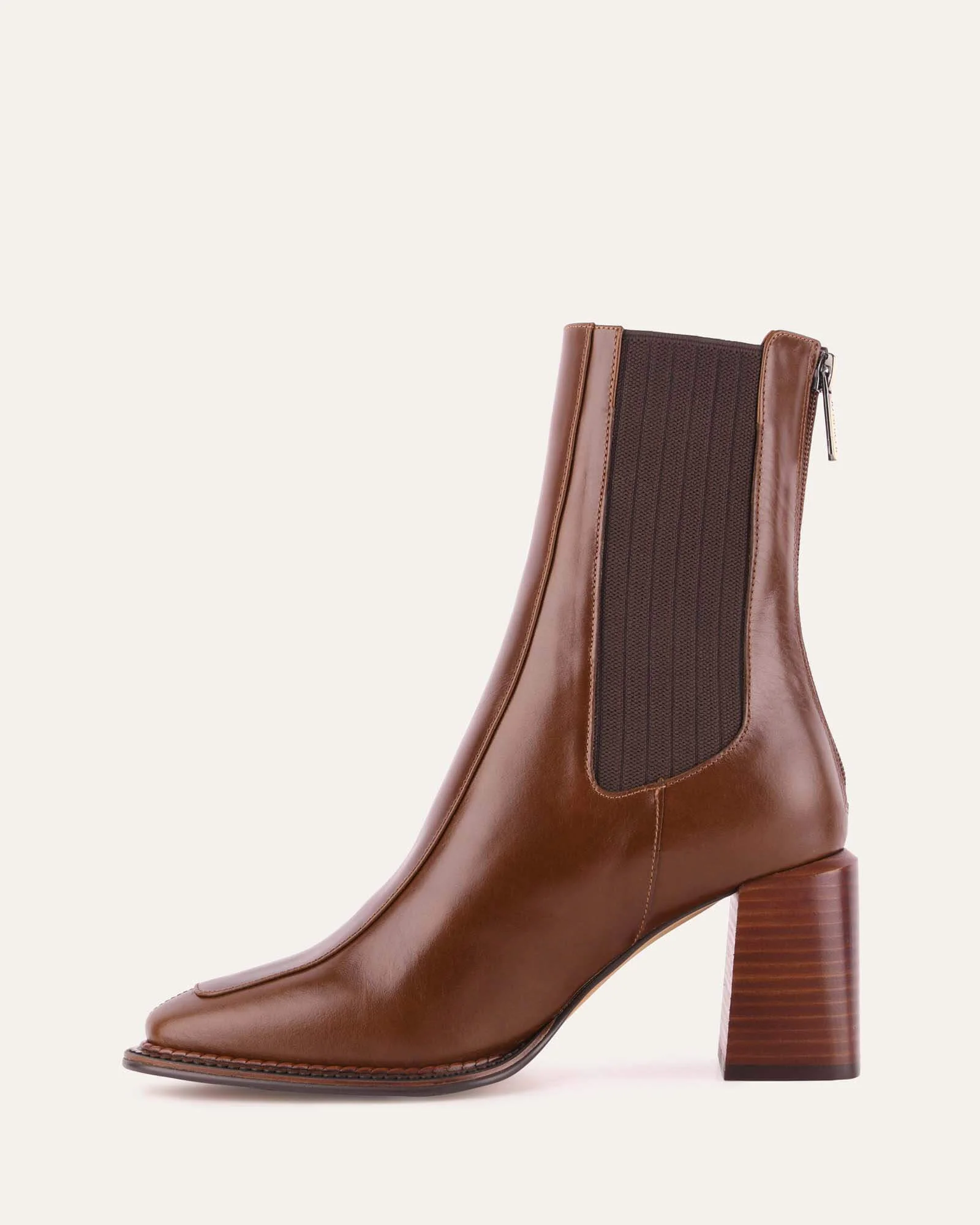 DEVINA MID ANKLE BOOTS DARK CHOC LEATHER - Image 6