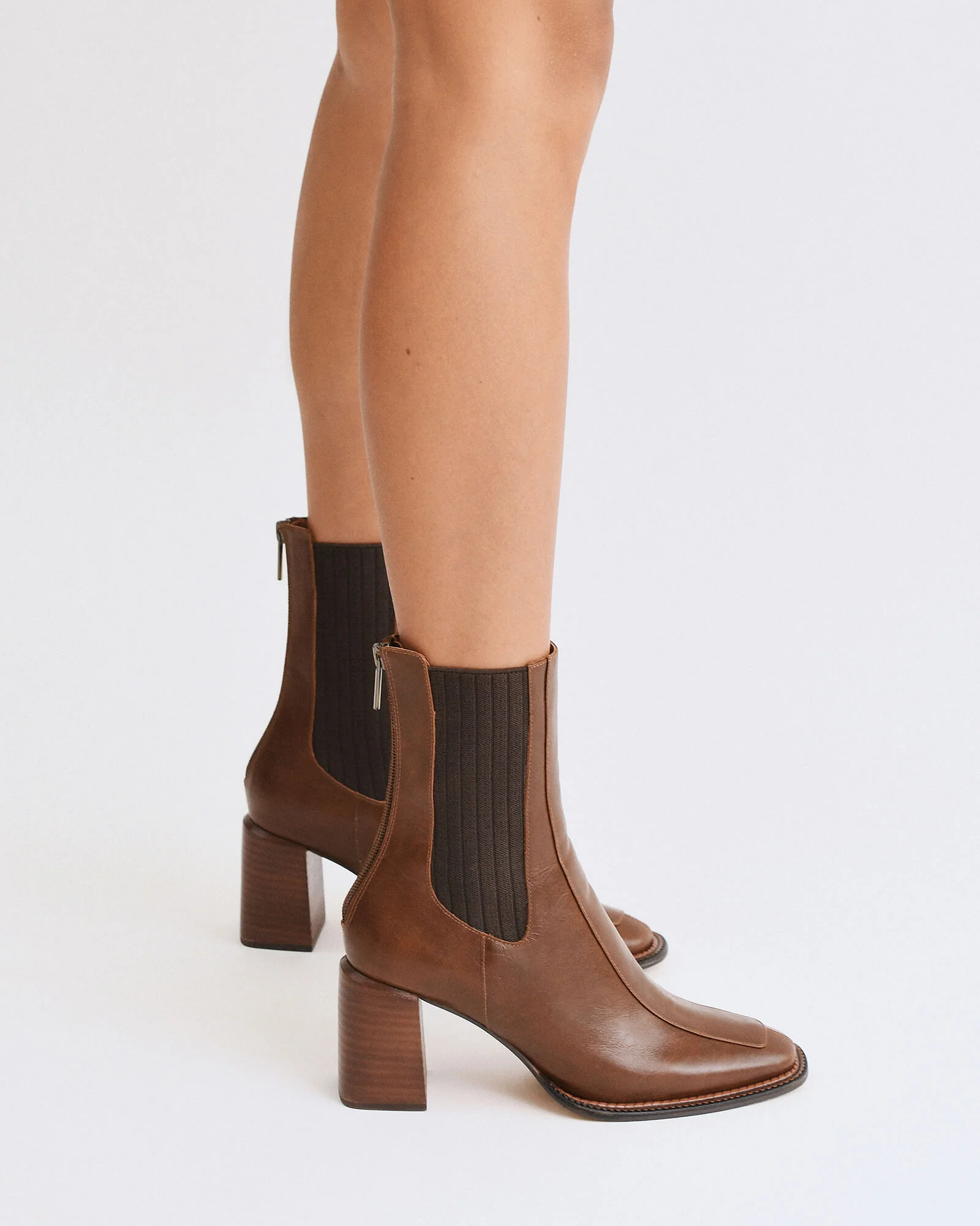 DEVINA MID ANKLE BOOTS DARK CHOC LEATHER - Image 7