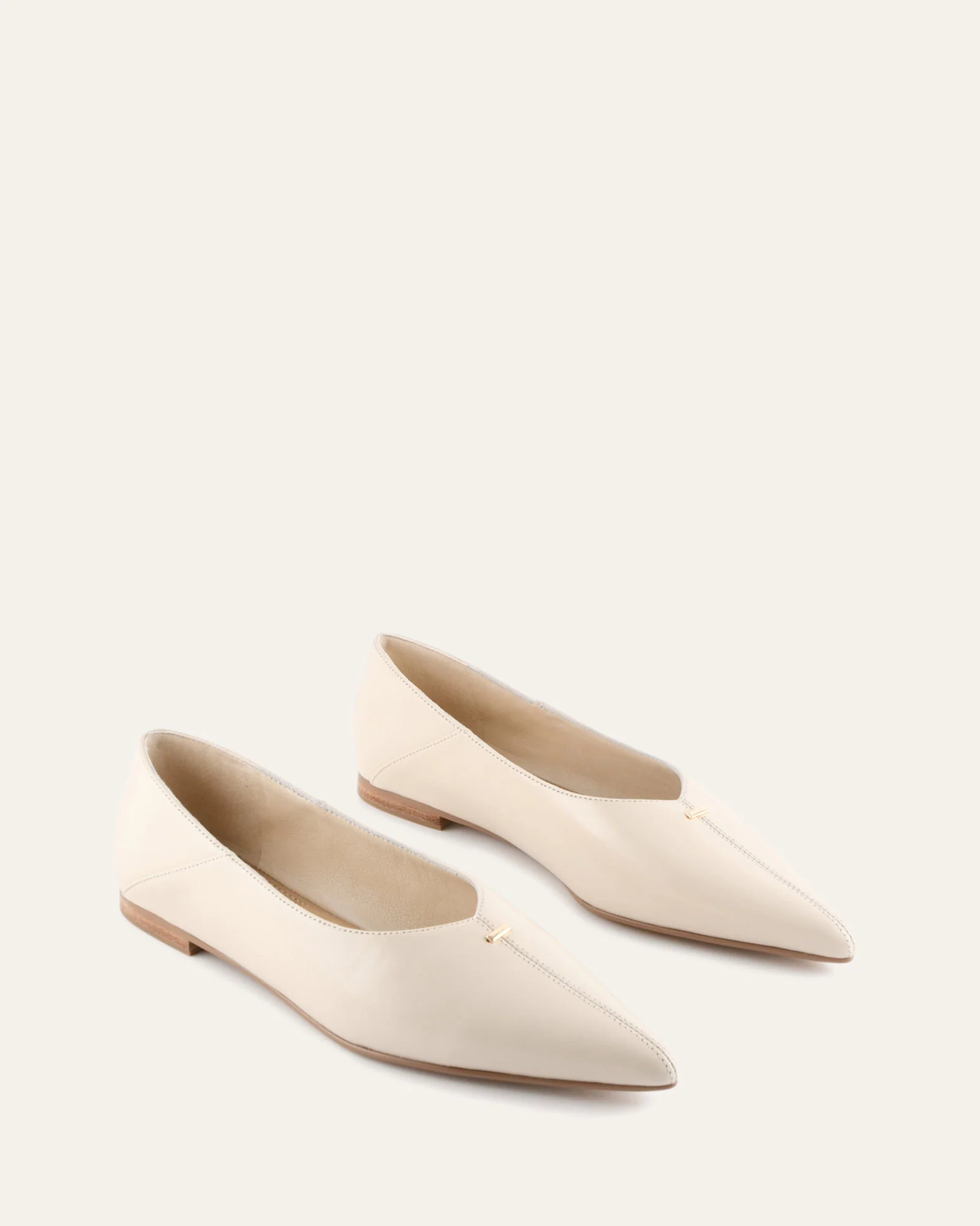 DIXON BALLET FLATS OFF WHITE LEATHER - Image 3