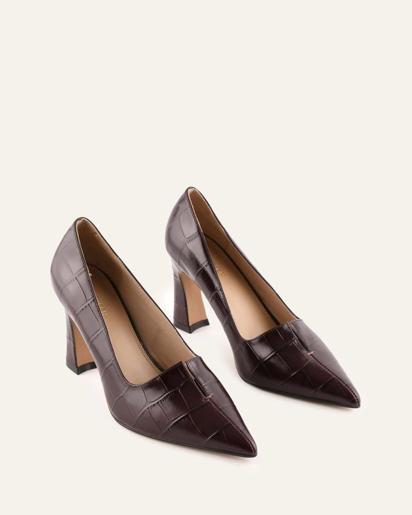 DOMINIQUE HIGH HEELS MAHOGANY CROC - Image 3