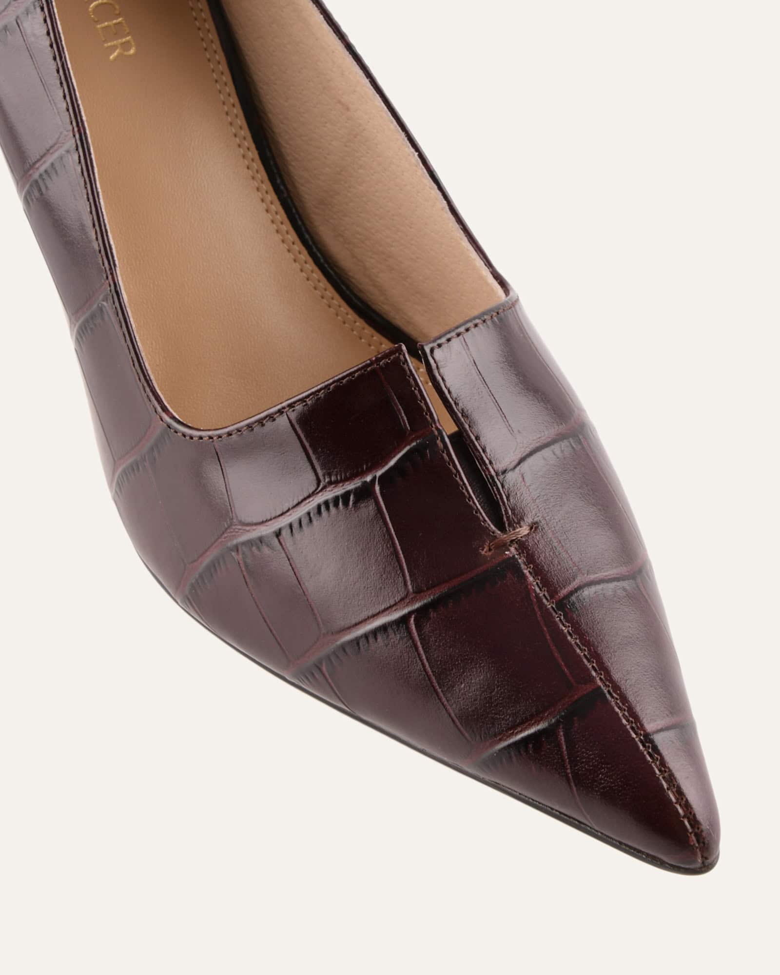 DOMINIQUE HIGH HEELS MAHOGANY CROC - Image 4