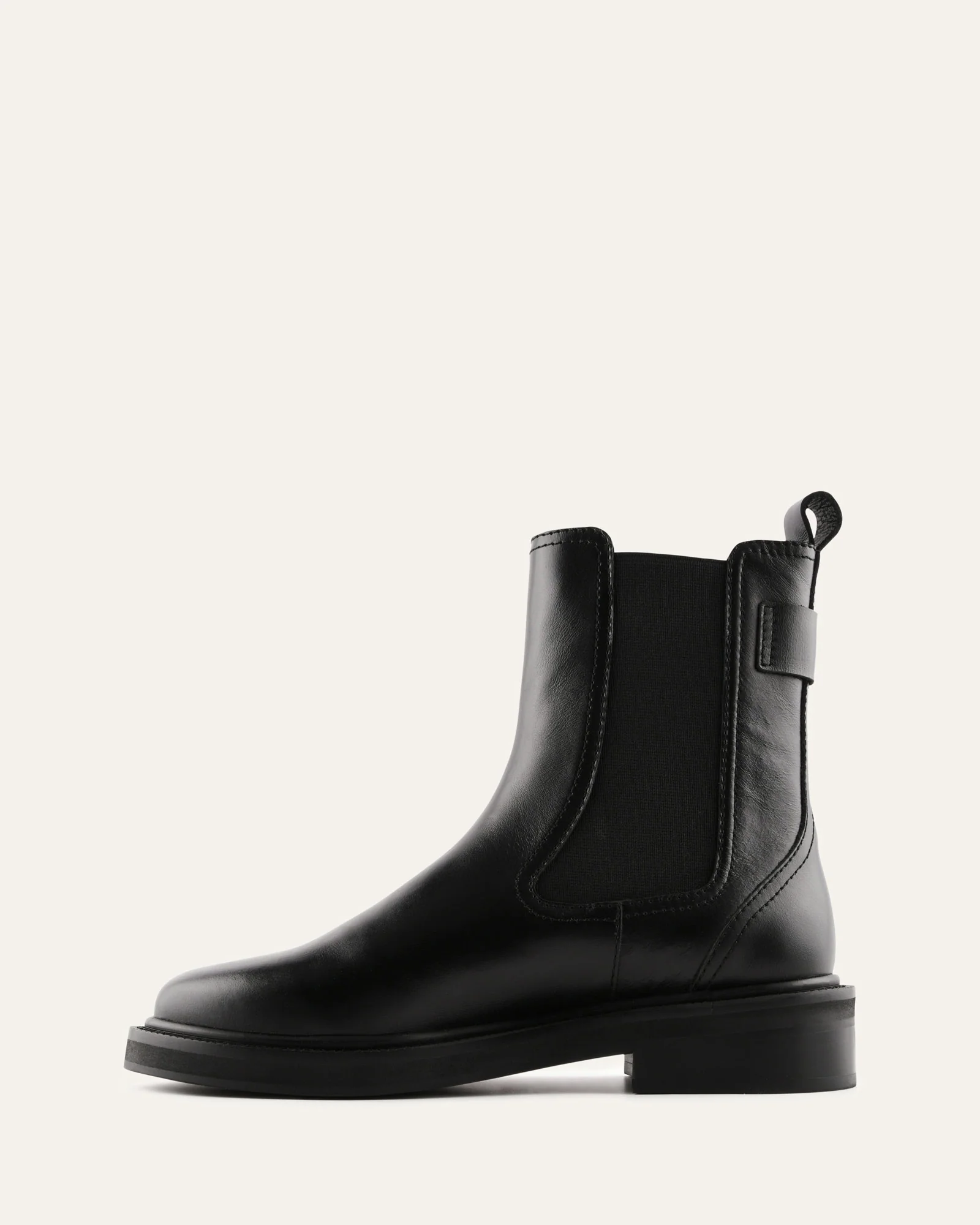 DORIAN FLAT ANKLE BOOTS BLACK LEATHER - Image 5