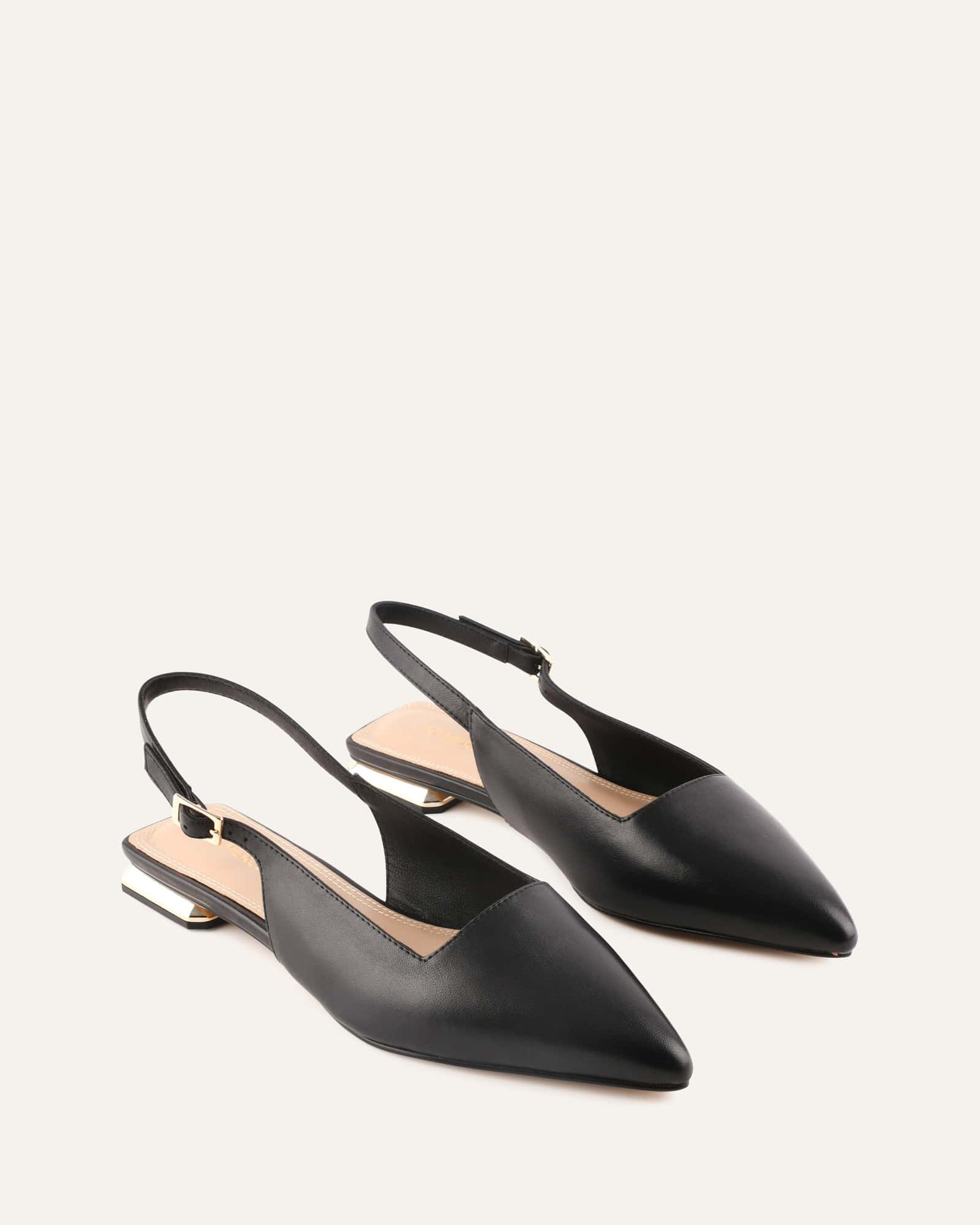 ECLIPSE DRESS FLATS BLACK LEATHER - Image 3