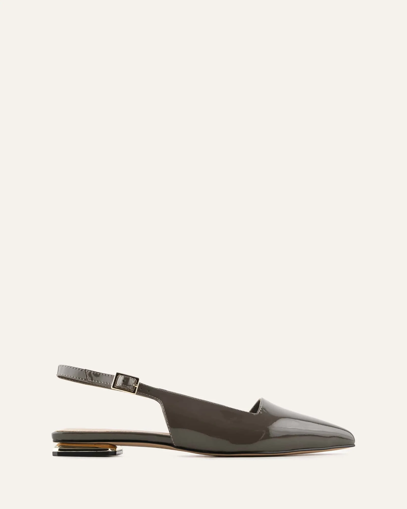 ECLIPSE DRESS FLATS DARK OLIVE PATENT