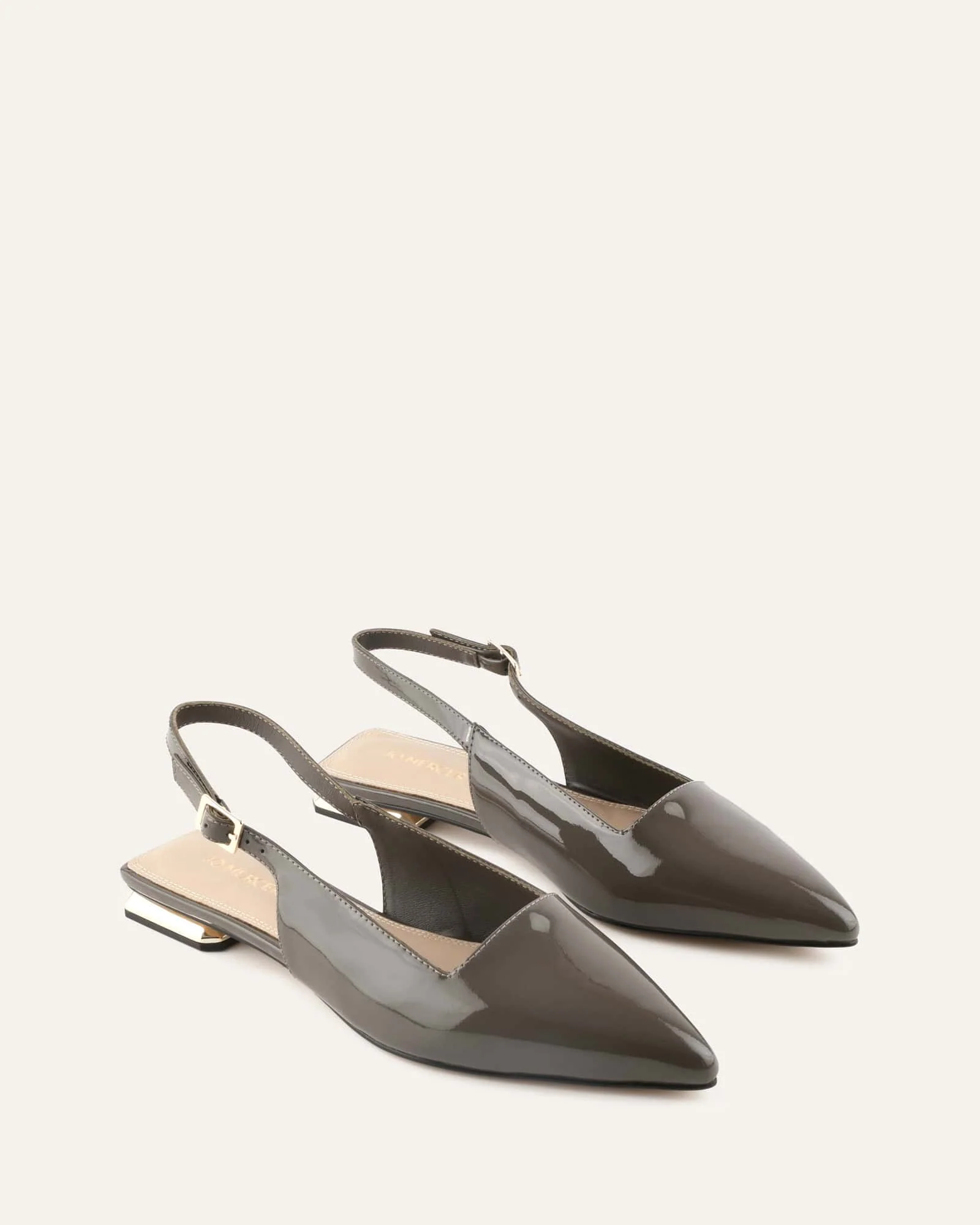 ECLIPSE DRESS FLATS DARK OLIVE PATENT - Image 2