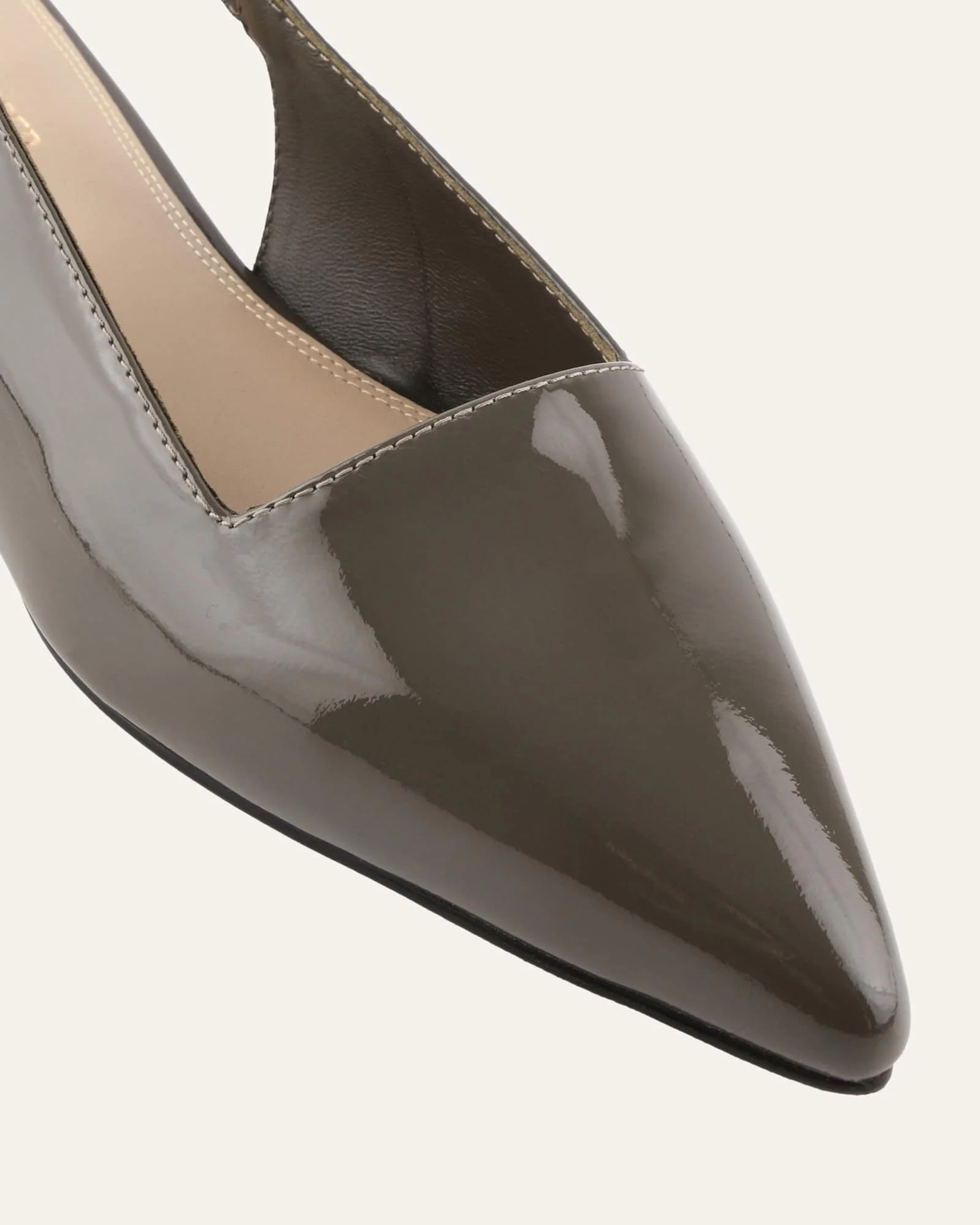 ECLIPSE DRESS FLATS DARK OLIVE PATENT - Image 3