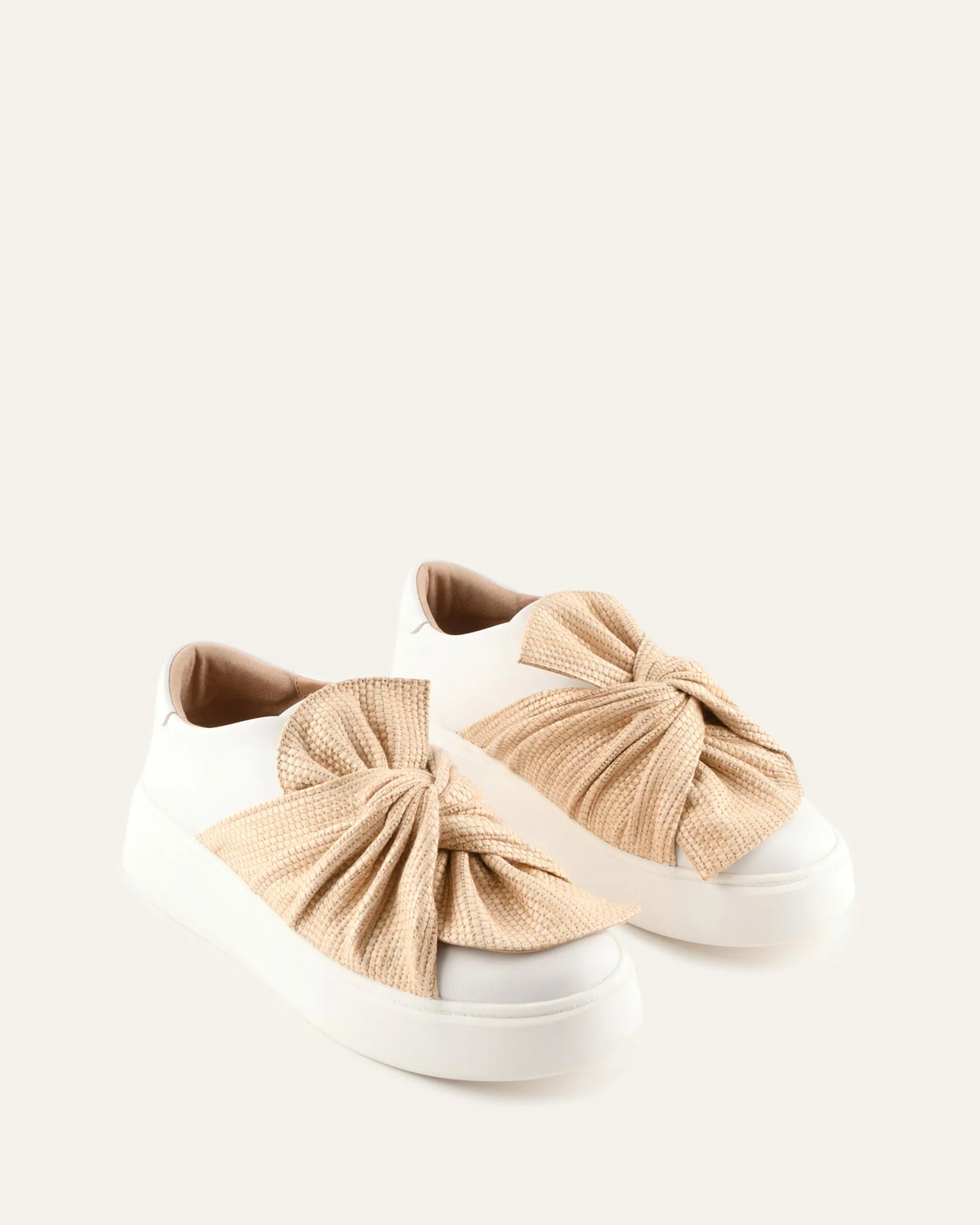 EDIE SNEAKERS WHITE LEATHER/RAFFIA - Image 2