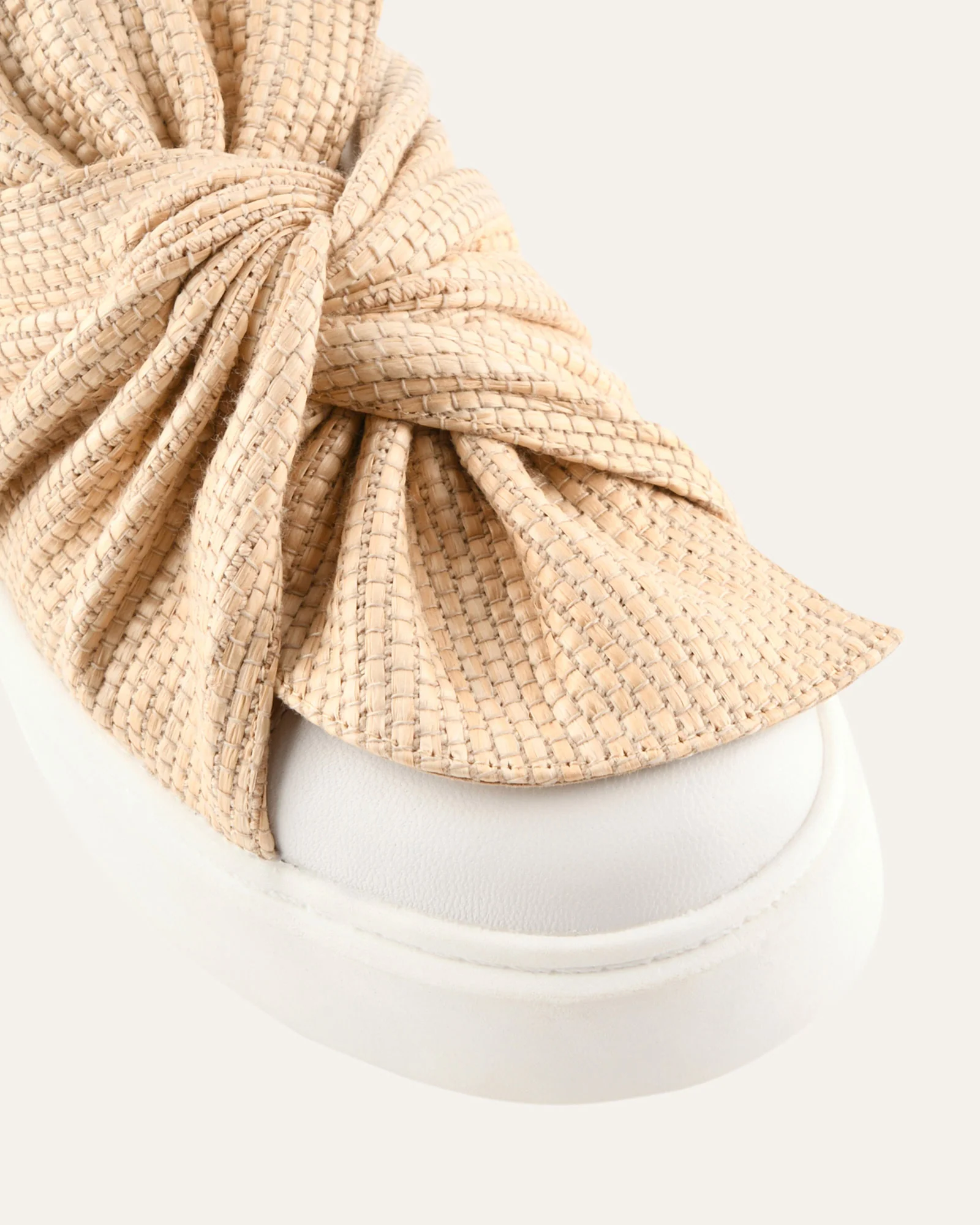 EDIE SNEAKERS WHITE LEATHER/RAFFIA - Image 3