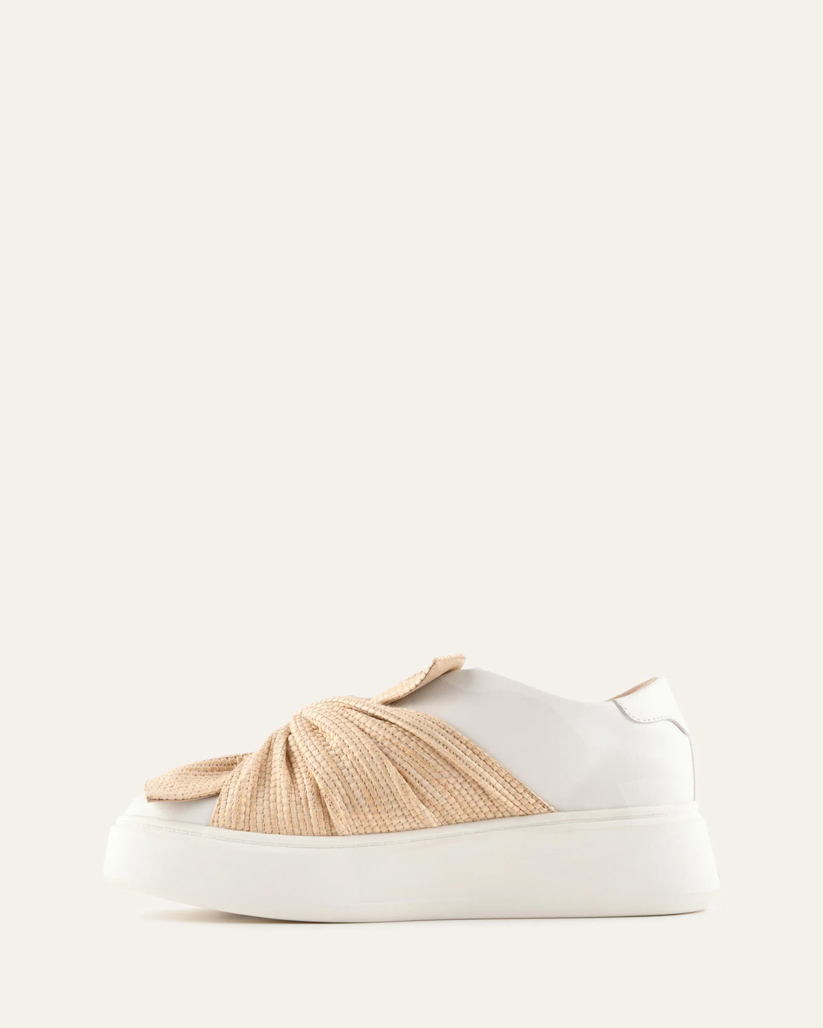 EDIE SNEAKERS WHITE LEATHER/RAFFIA - Image 5