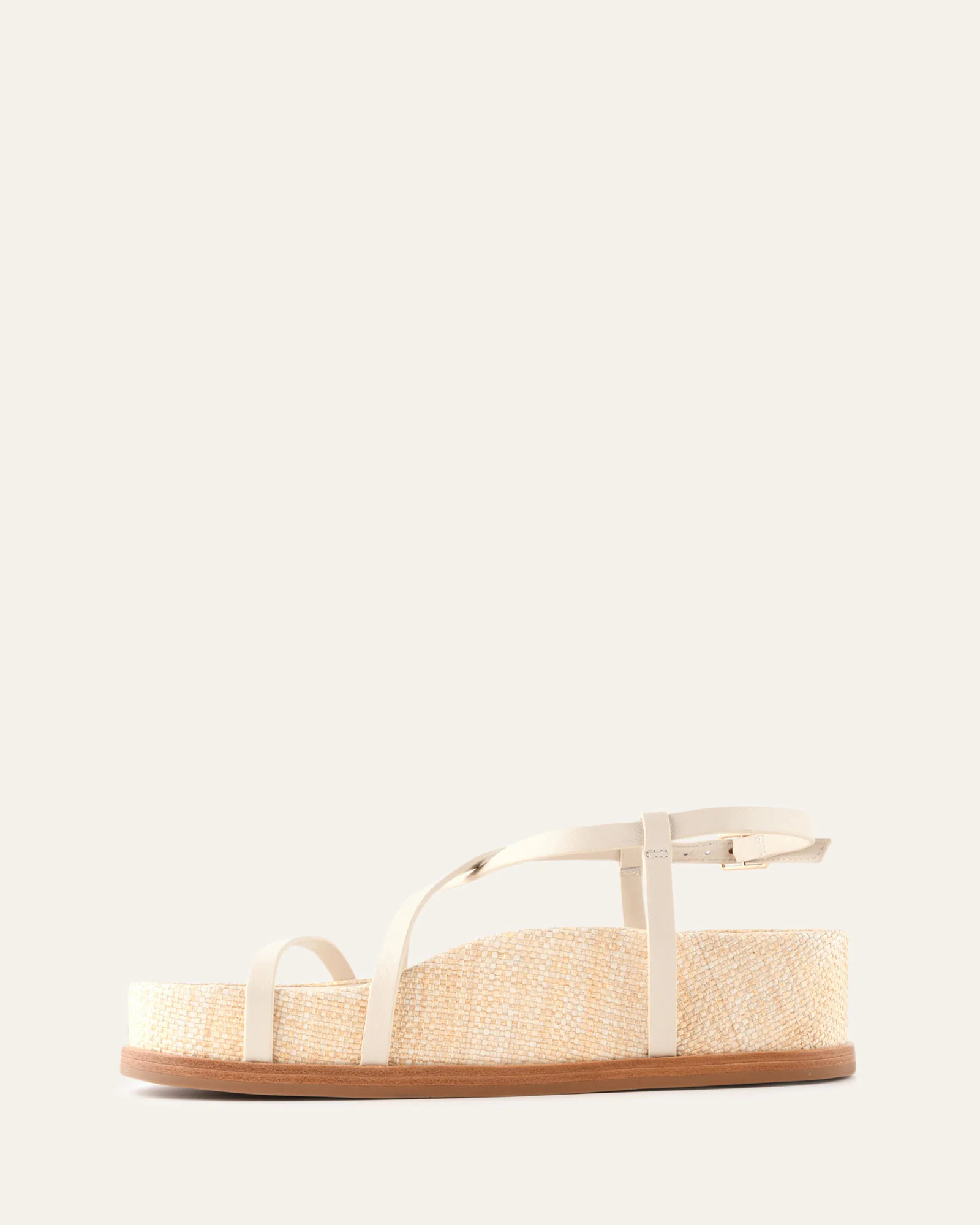 ELK FLAT SANDALS OFF WHITE NATURAL RAFFIA - Image 5