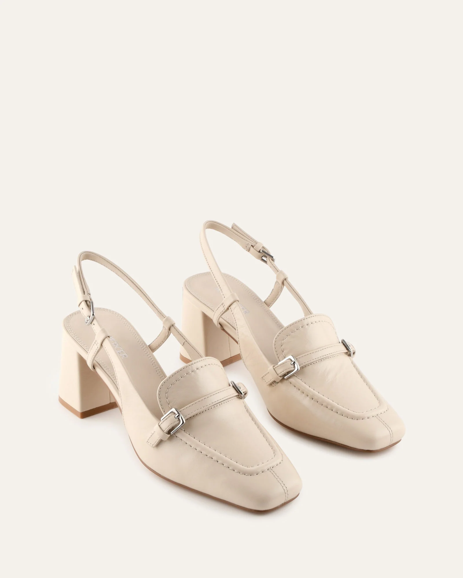 ELLERY MID HEELS OFF WHITE LEATHER - Image 3