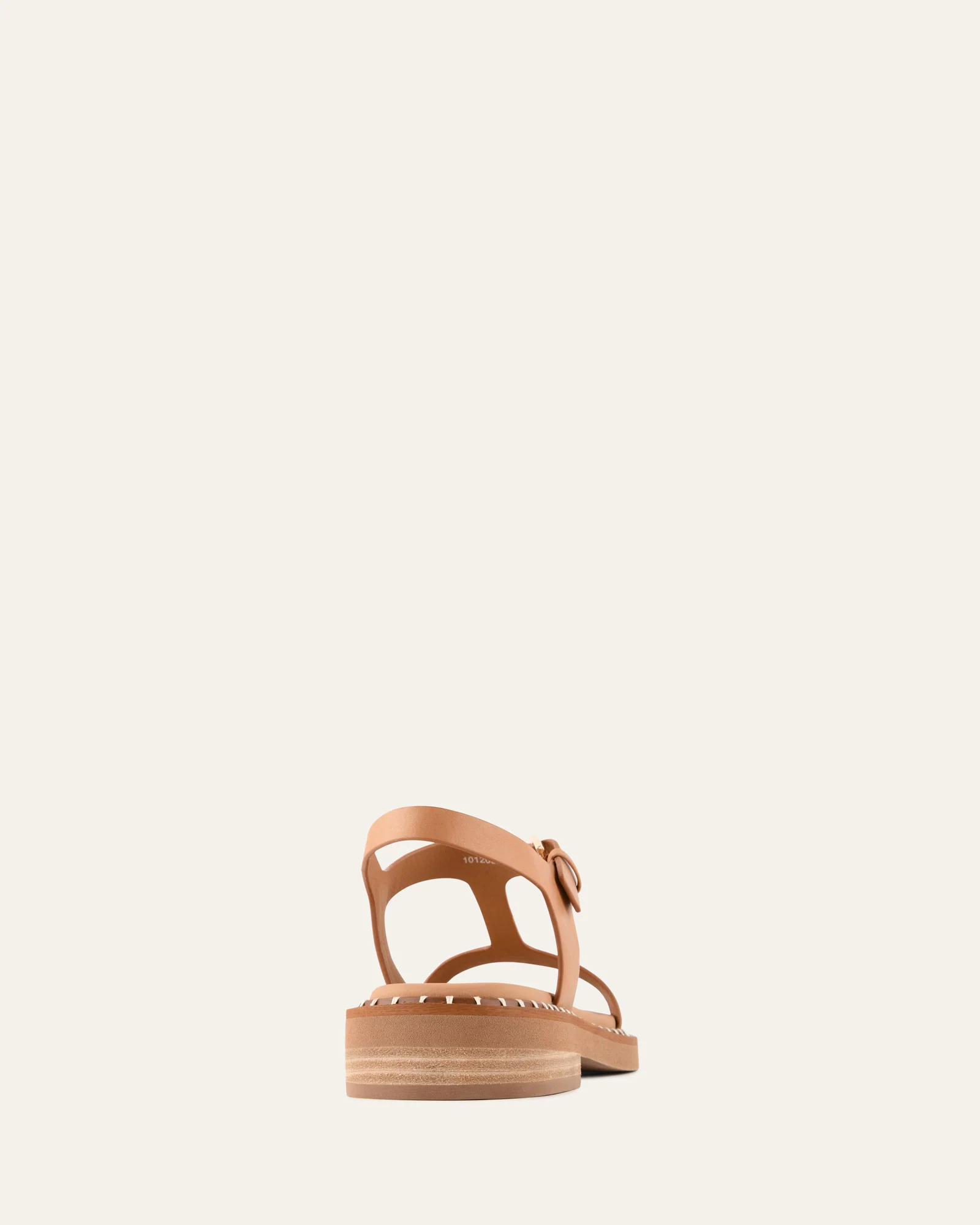 ELODIE FLAT SANDALS TAN LEATHER - Image 5
