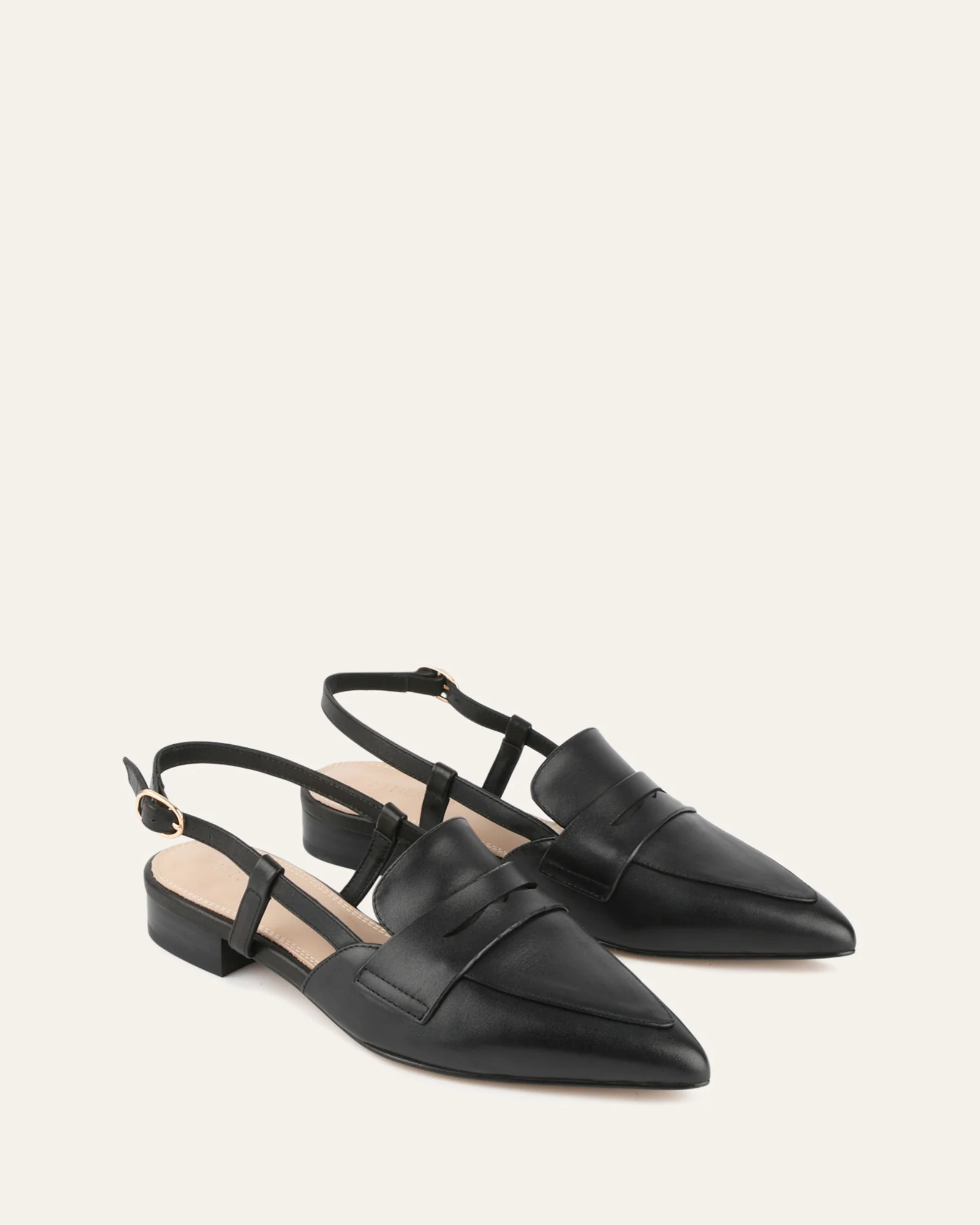 ELOISE DRESS FLATS BLACK LEATHER - Image 3