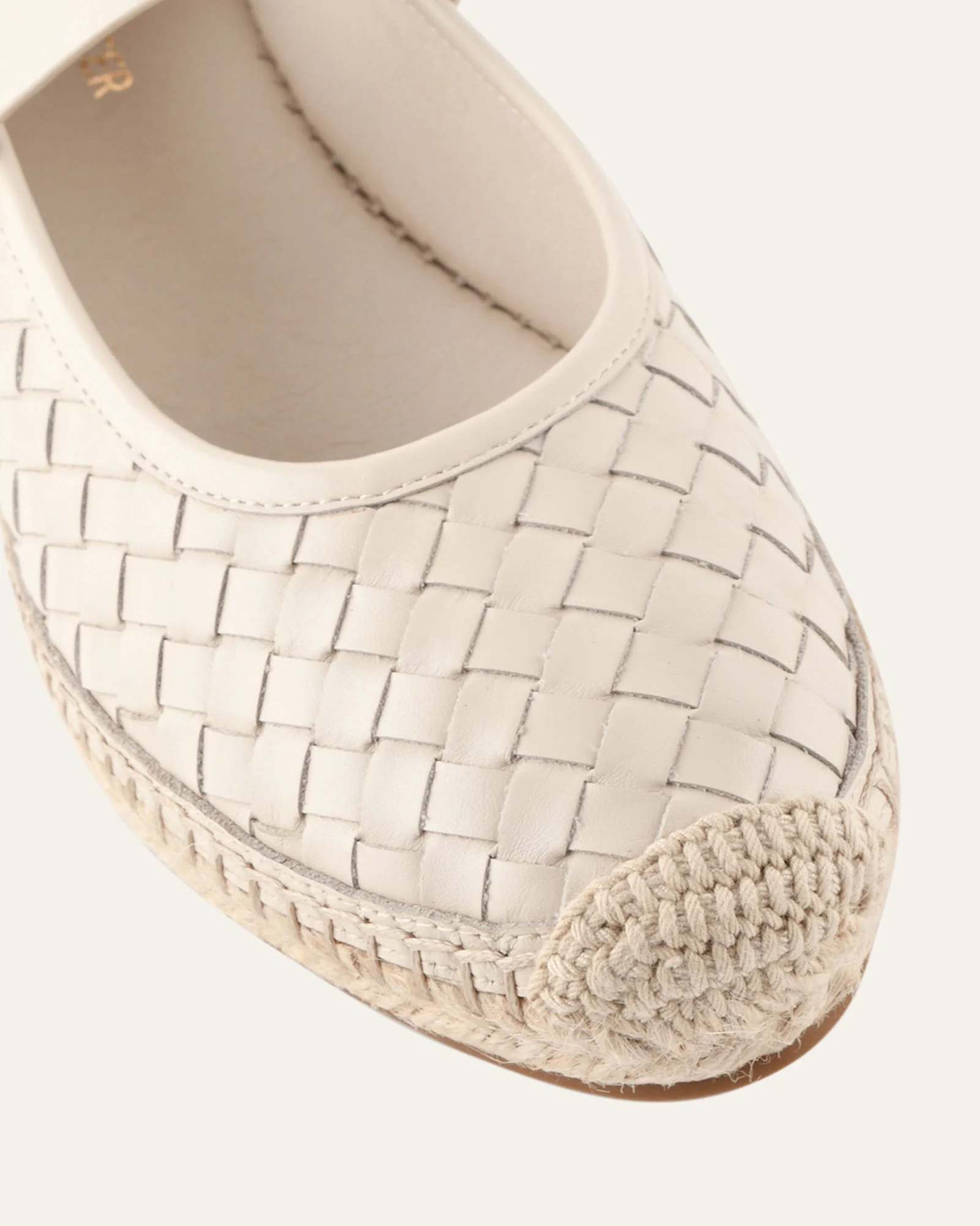 ELSIE WOVEN FLAT ESPADRILLES OFF WHITE LEATHER - Image 4