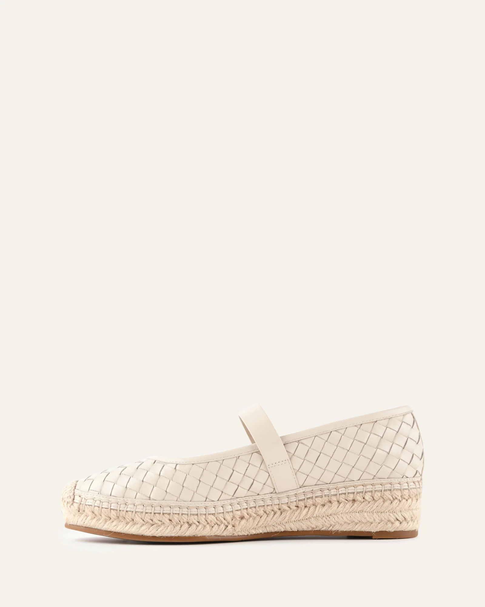 ELSIE WOVEN FLAT ESPADRILLES OFF WHITE LEATHER - Image 6