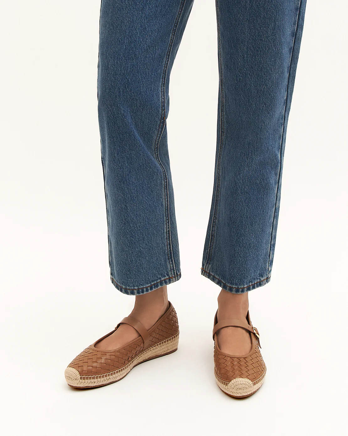 ELSIE WOVEN FLAT ESPADRILLES TAN LEATHER - Image 7