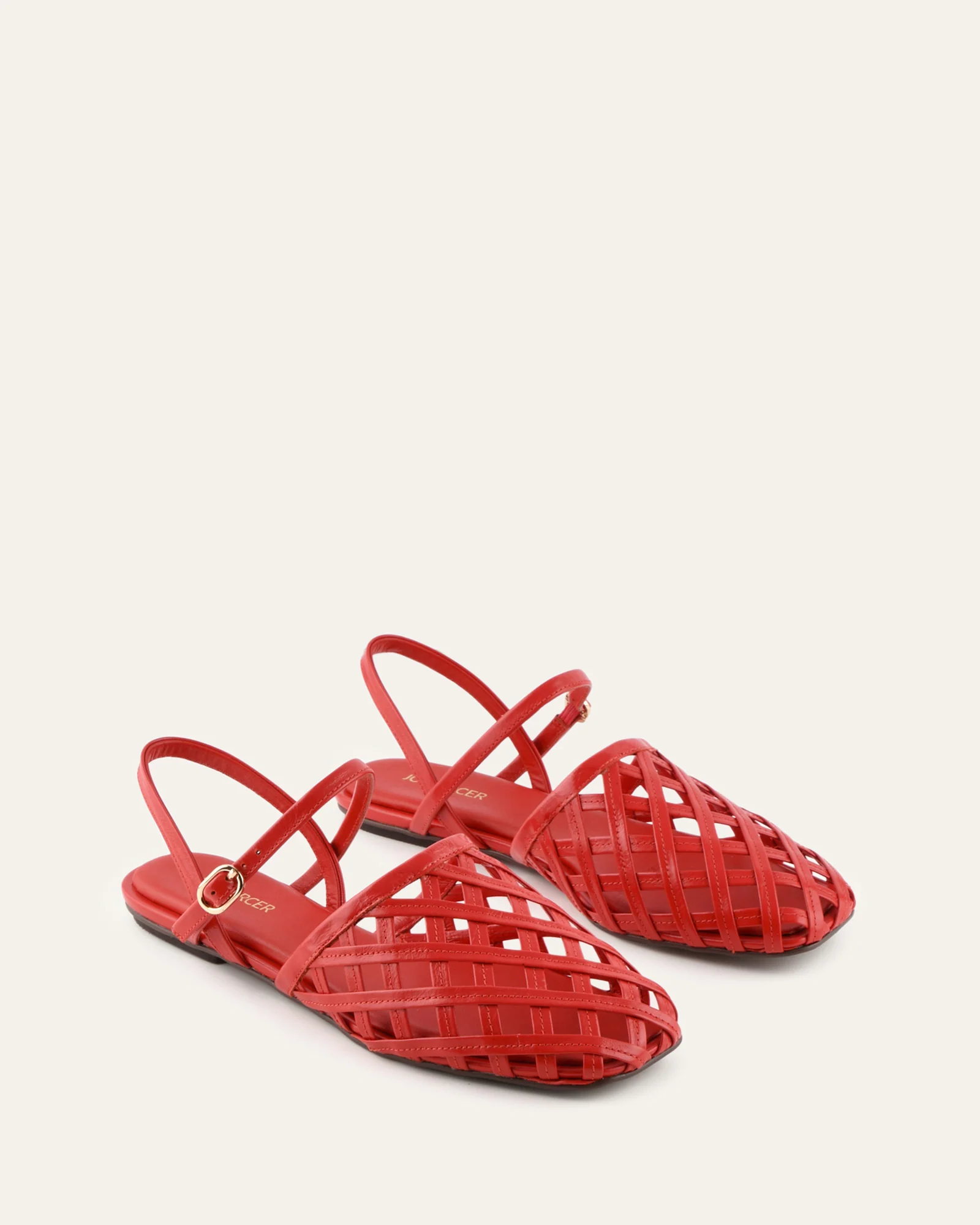 EROS CASUAL FLATS RED LEATHER - Image 3